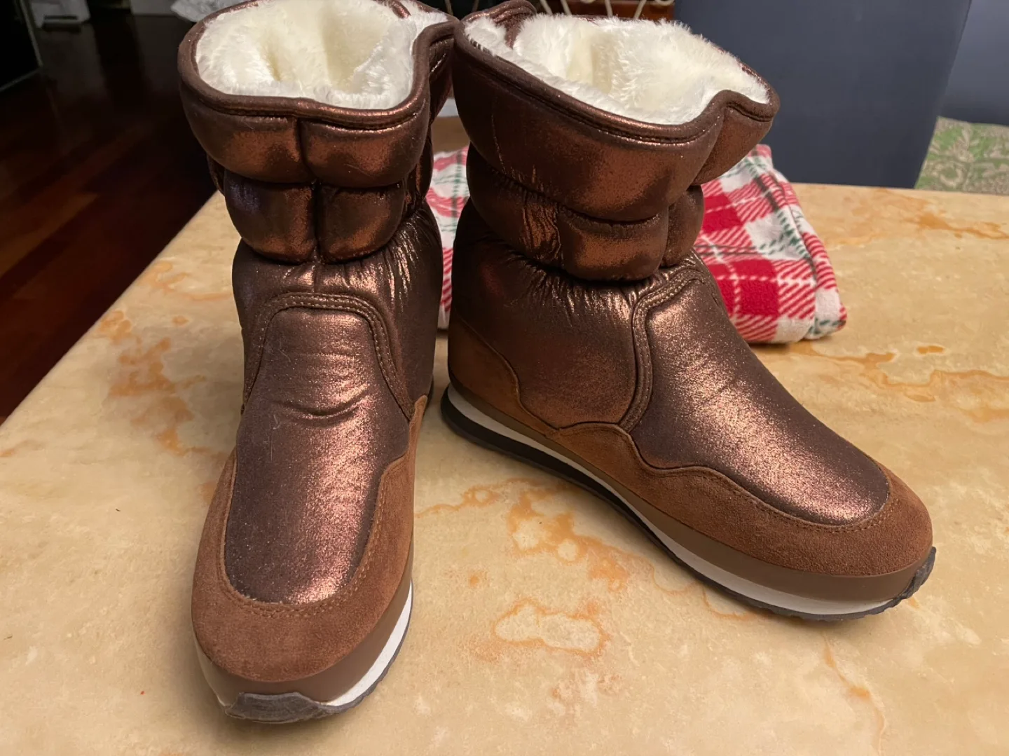 Brown Suede and Metallic  Boots 💚 image indicator(4)