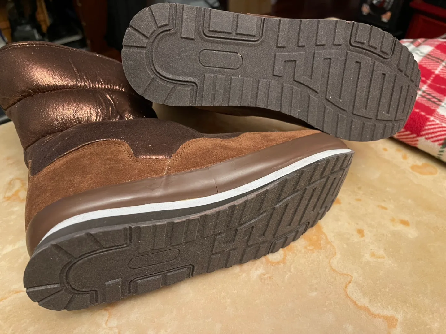 Brown Suede and Metallic  Boots 💚 image indicator(3)