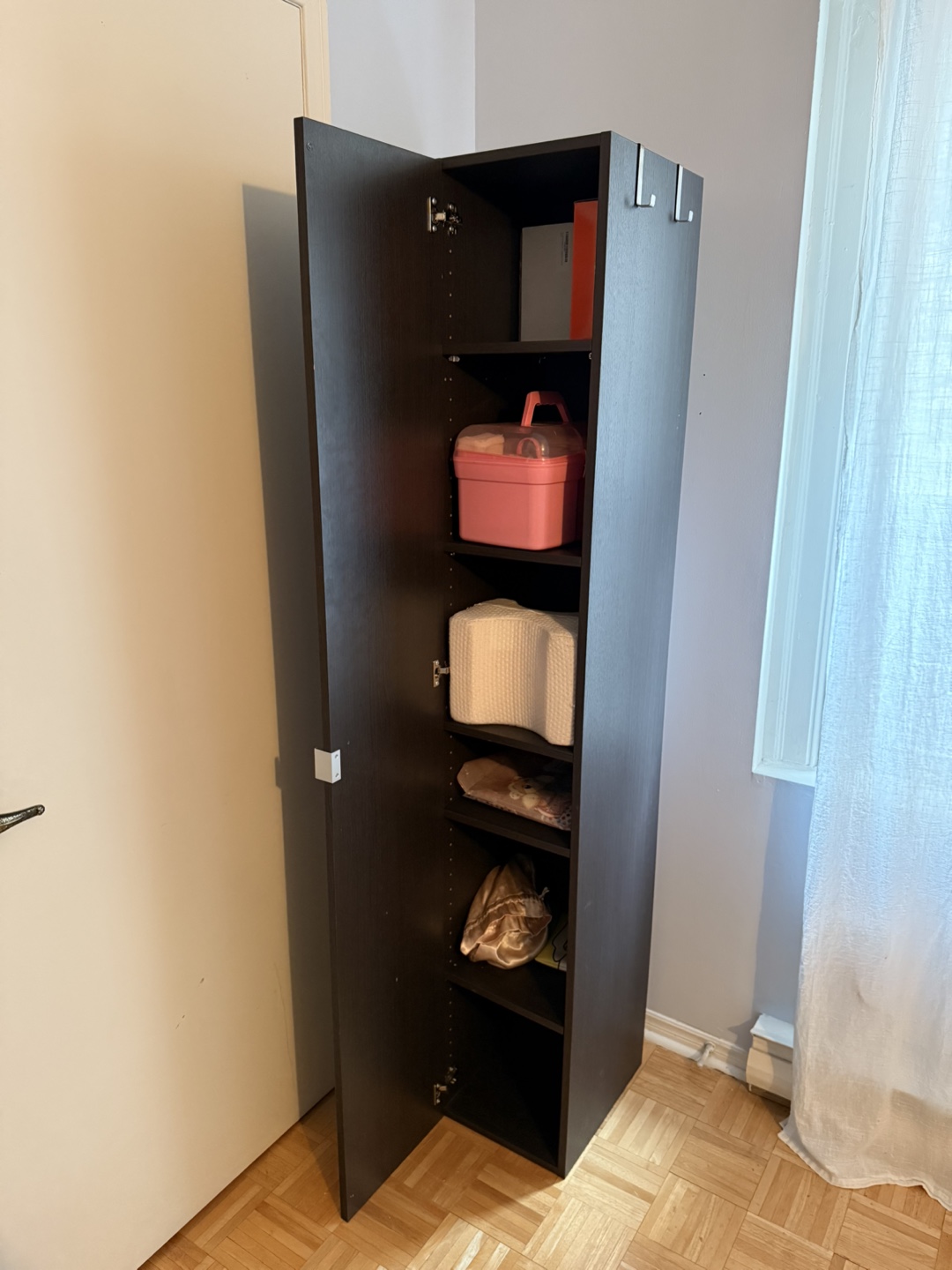 Dark Brown Tall Storage Cabinet - photo 2