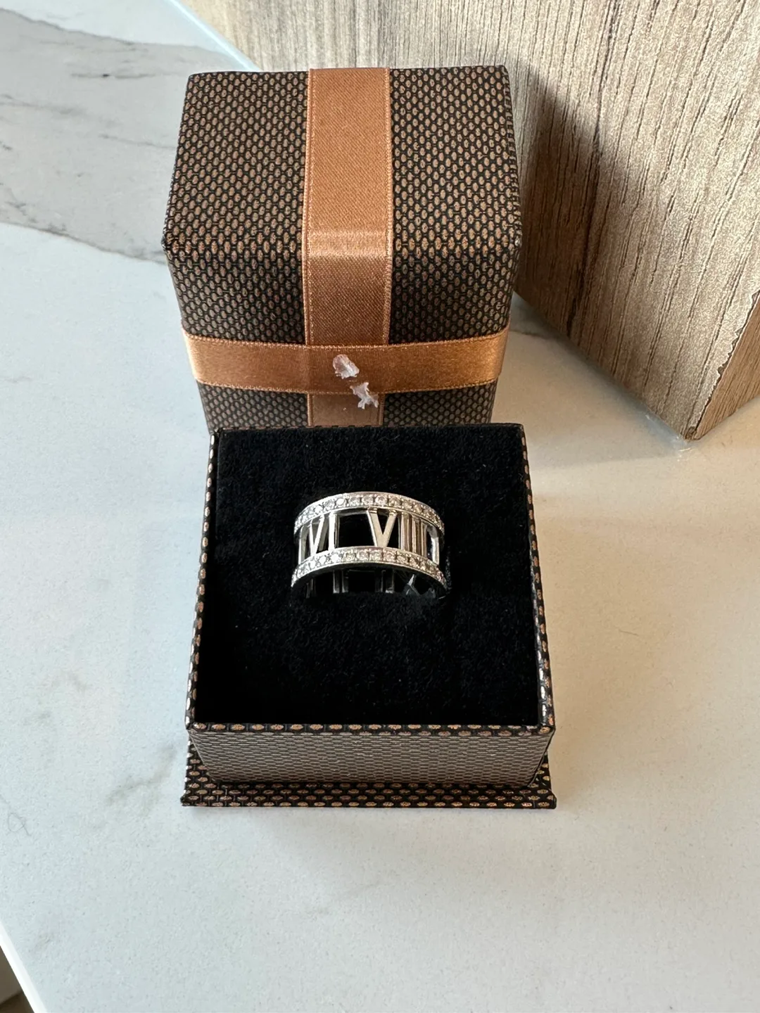 Tiffany Inspired Diamond White Gold Ring Size 7 thumbnail