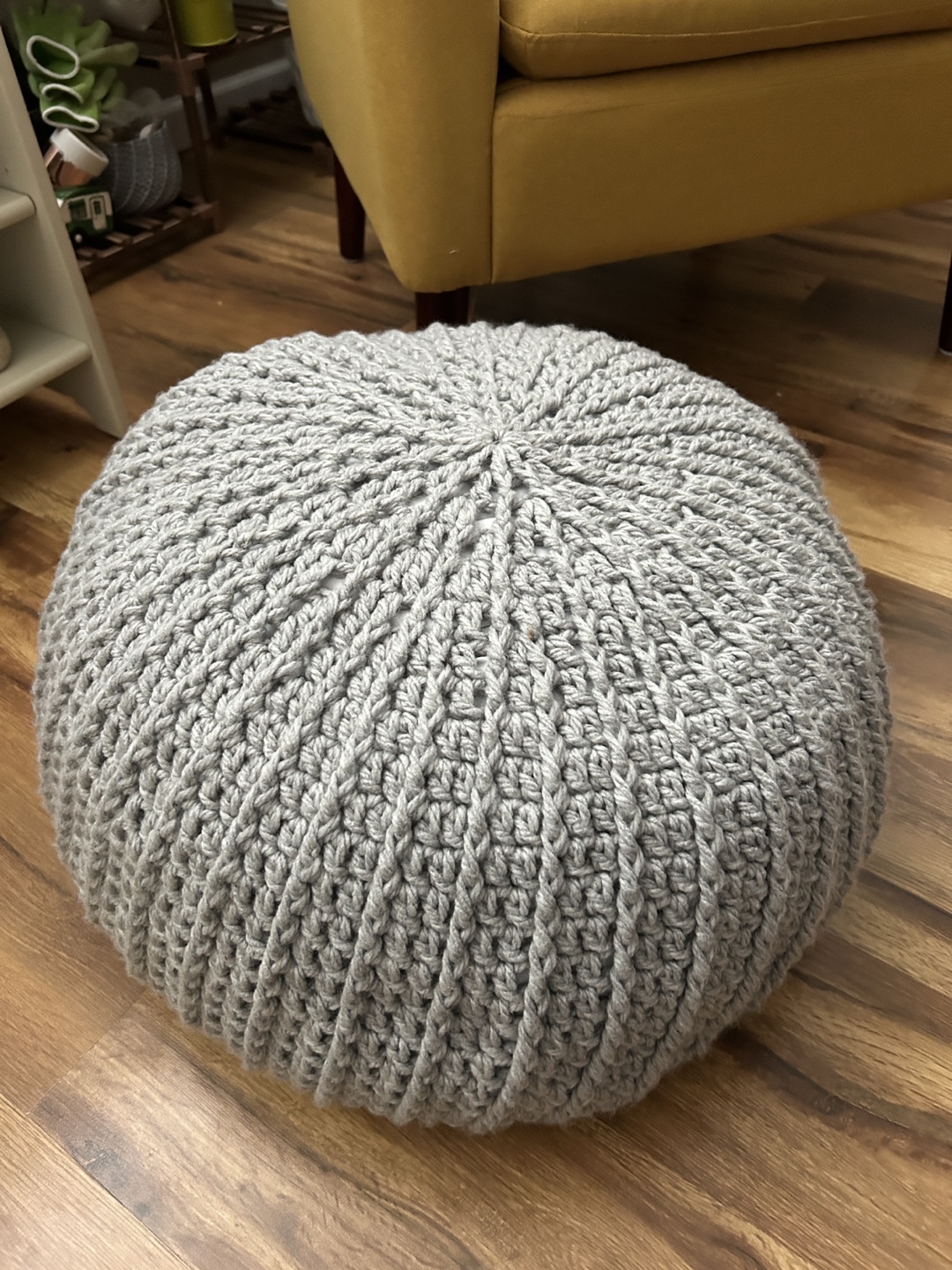 Handmade Crochet Pouf Ottoman - Set of Two - photo 2