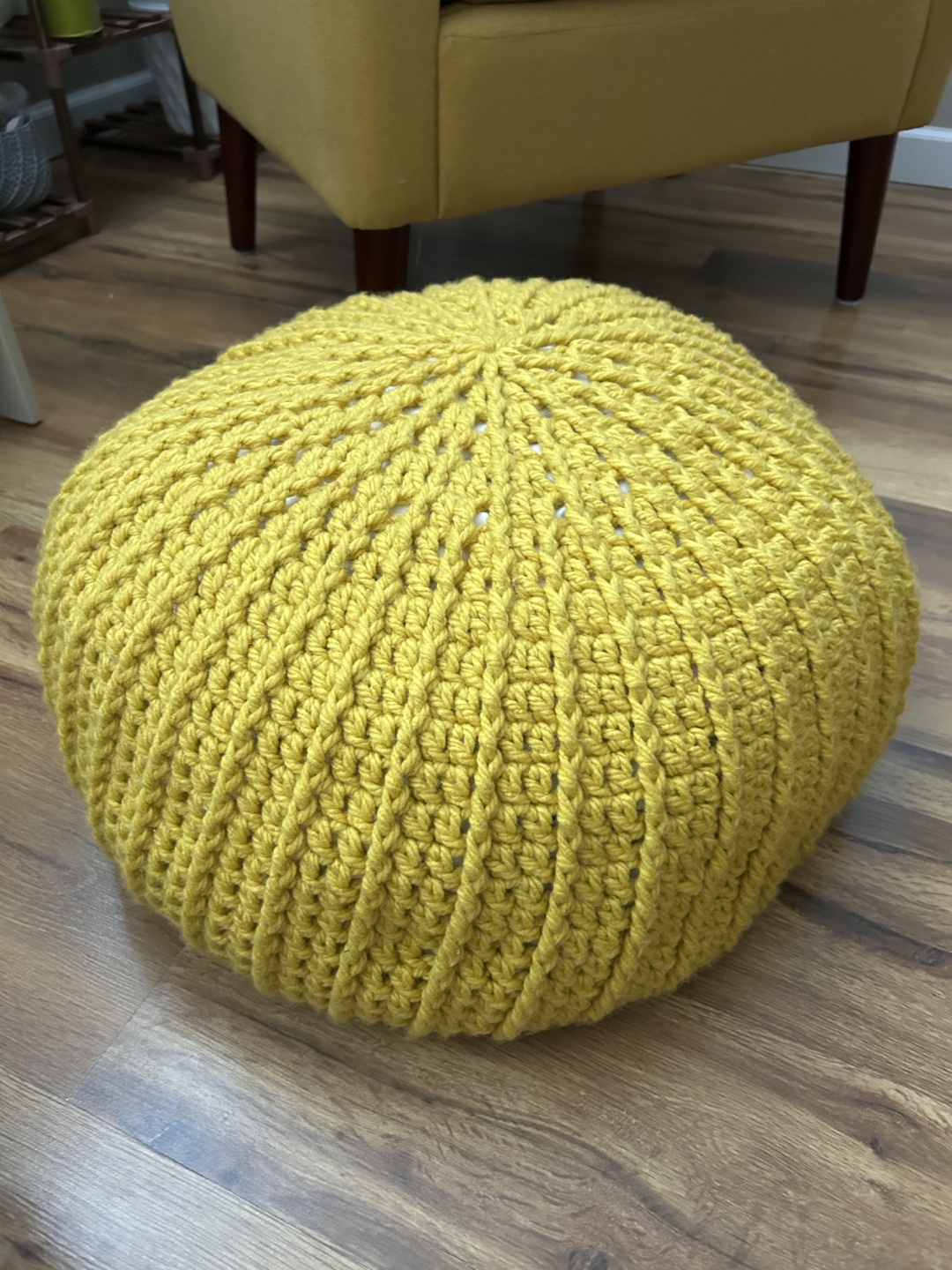Handmade Crochet Pouf Ottoman - Set of Two - photo 3