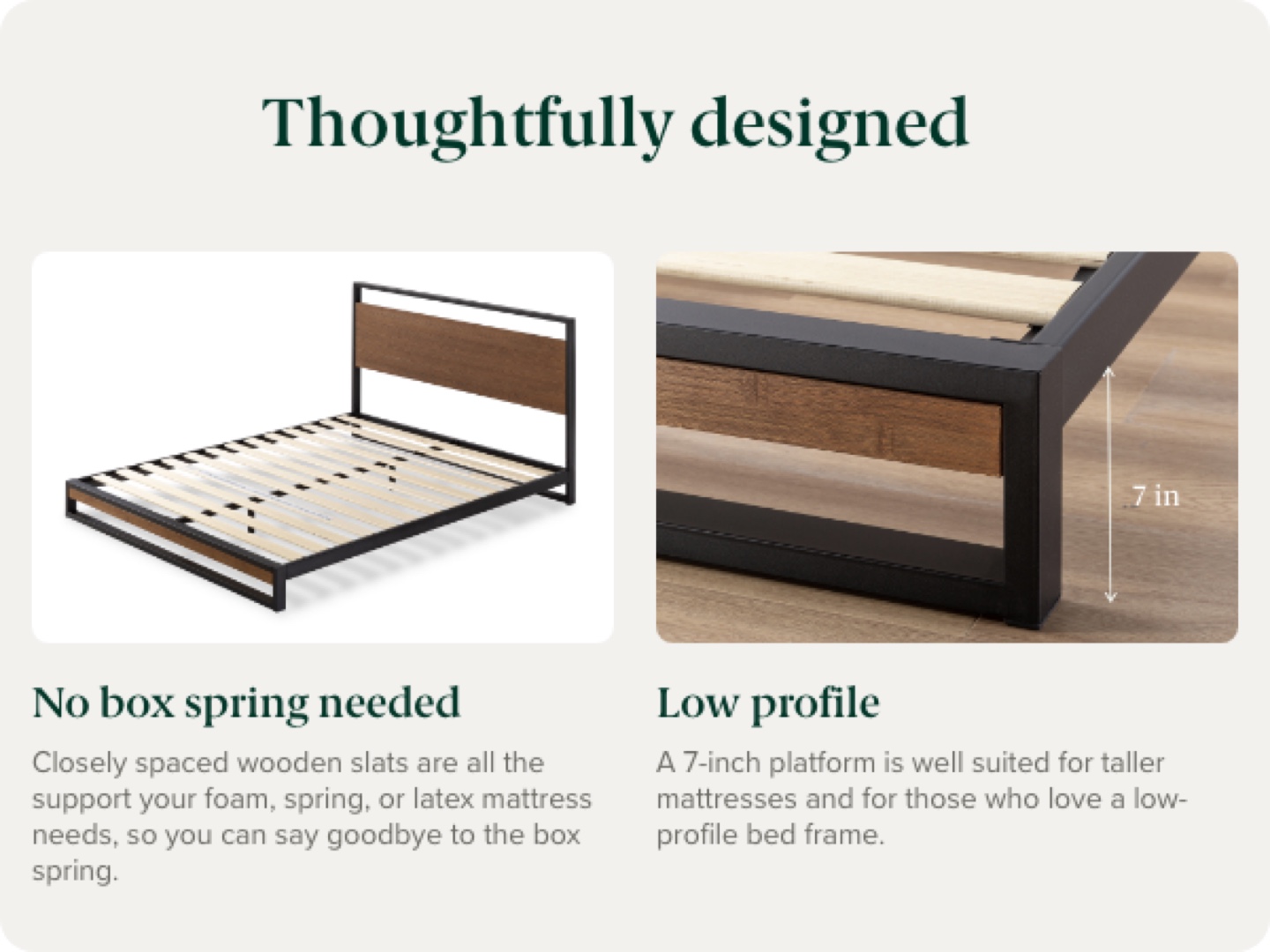 Double/Full Platform Bed Frame - No Box Spring Needed - photo 5