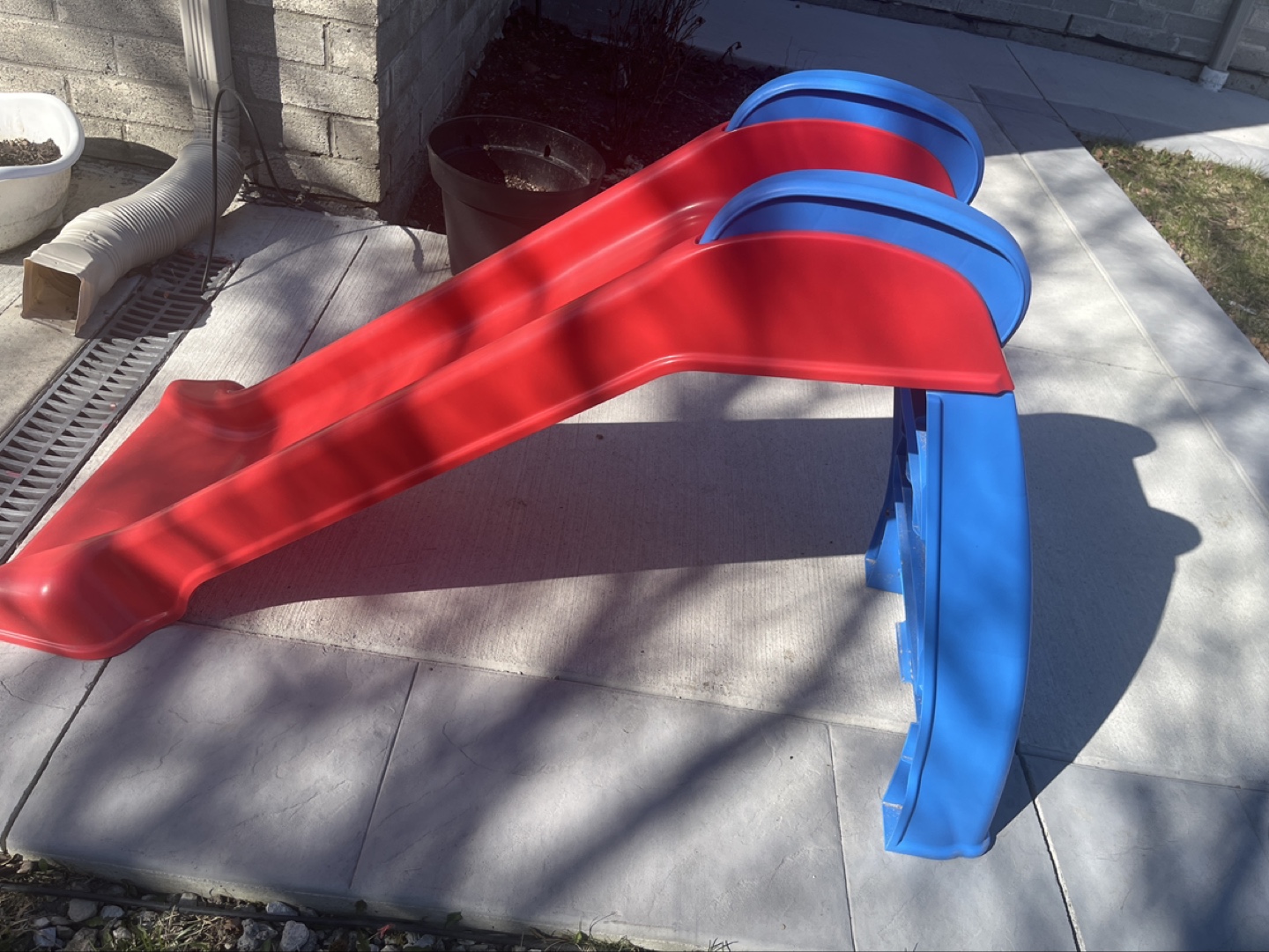 Kids' Plastic Slide - Red and Blue - photo 2