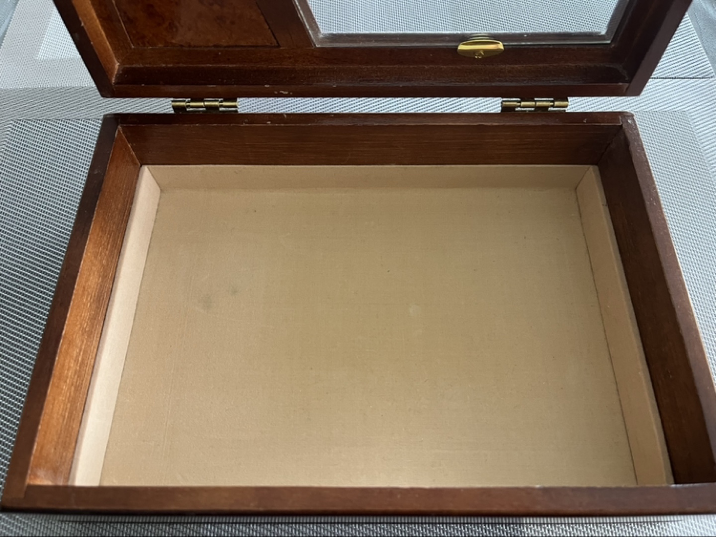 Reduced-Vintage Wooden Jewellery Box with Glass Top - photo 4