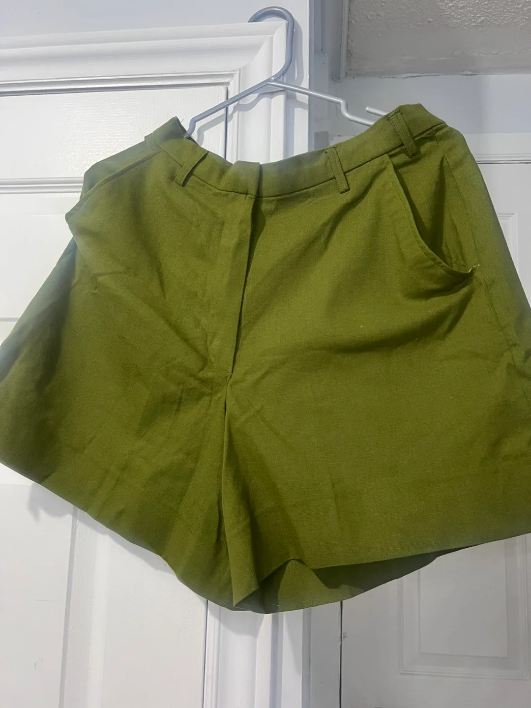 Olive Green High-Waisted Shorts image indicator(3)