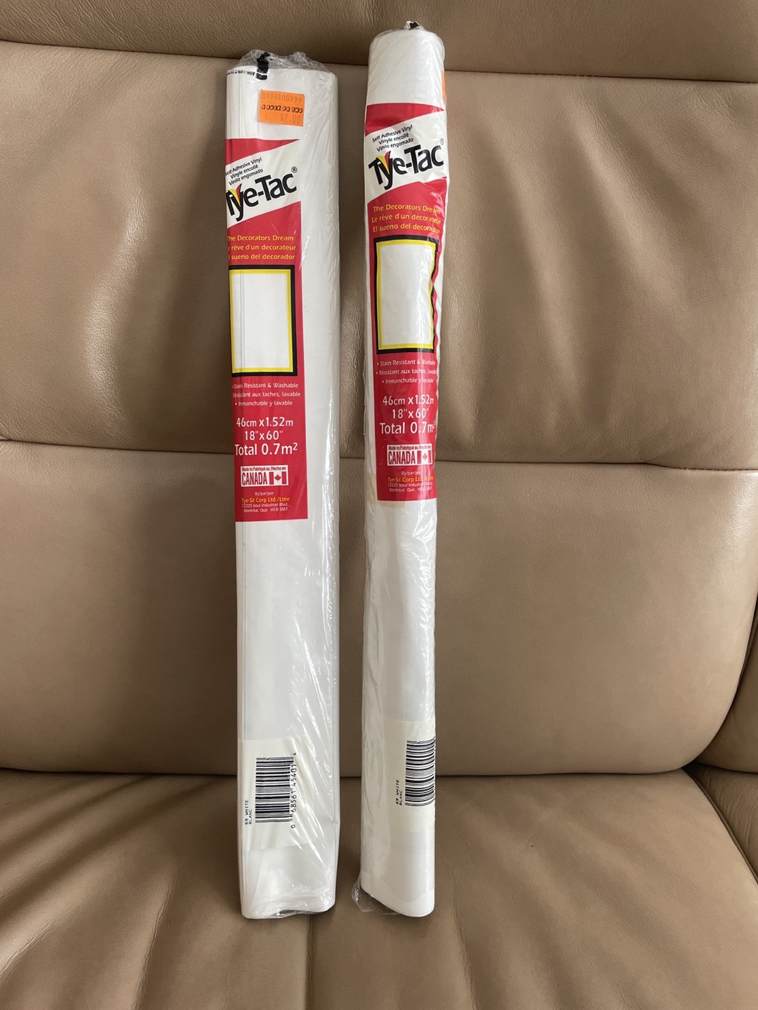 Two Rolls of Tye-Tac Self-adhesive Vinyl