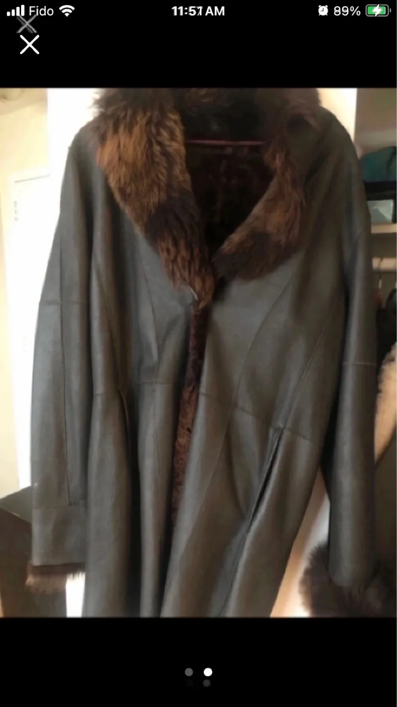 Women's Leather Coat with Fur 🌺 image indicator(2)