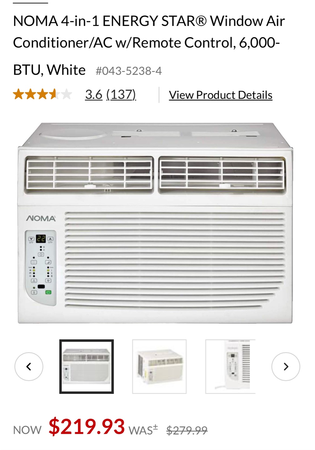 NOMA 6,000 BTU Window Air Conditioner with Remote - photo 3