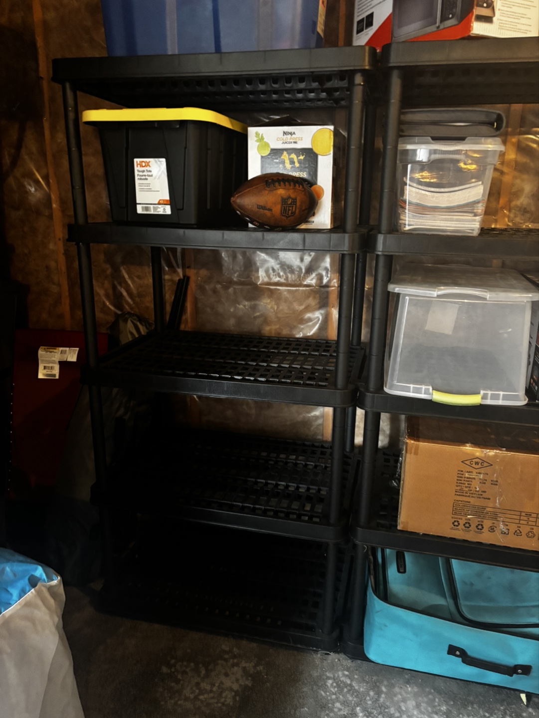 3 Black Plastic Shelving Units - photo 3