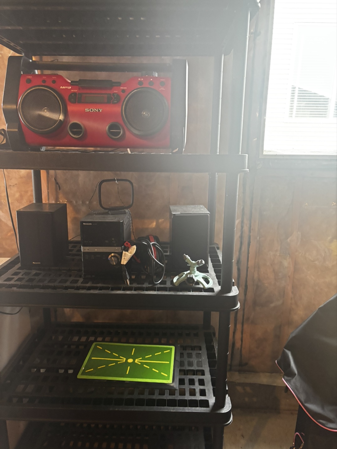 3 Black Plastic Shelving Units - photo 2