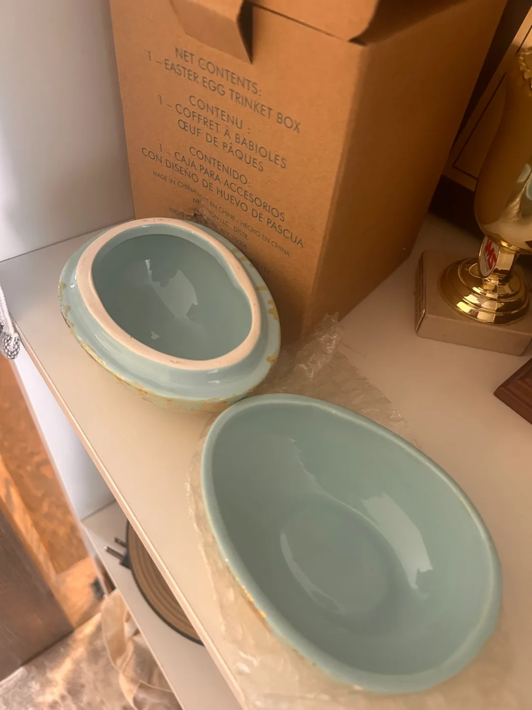 Gold and Green Easter Egg Trinket Box💚 image indicator(3)