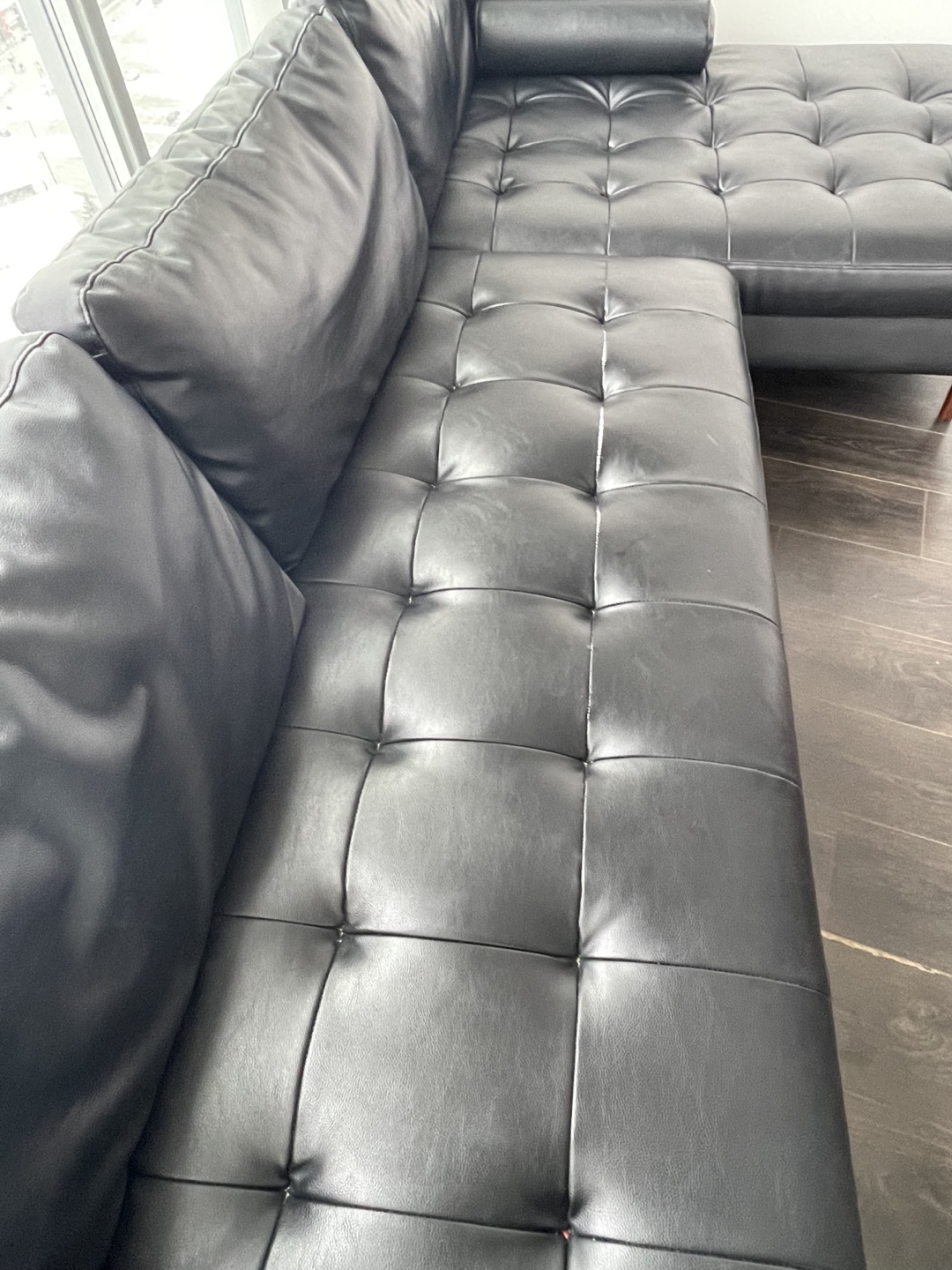 Black Leather Sectional Sofa 🧡 - photo 2