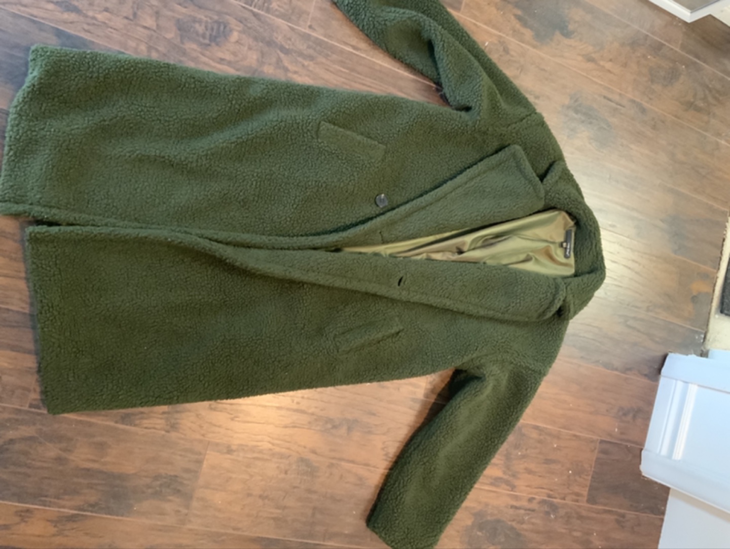 Lining Olive Green Teddy Coat