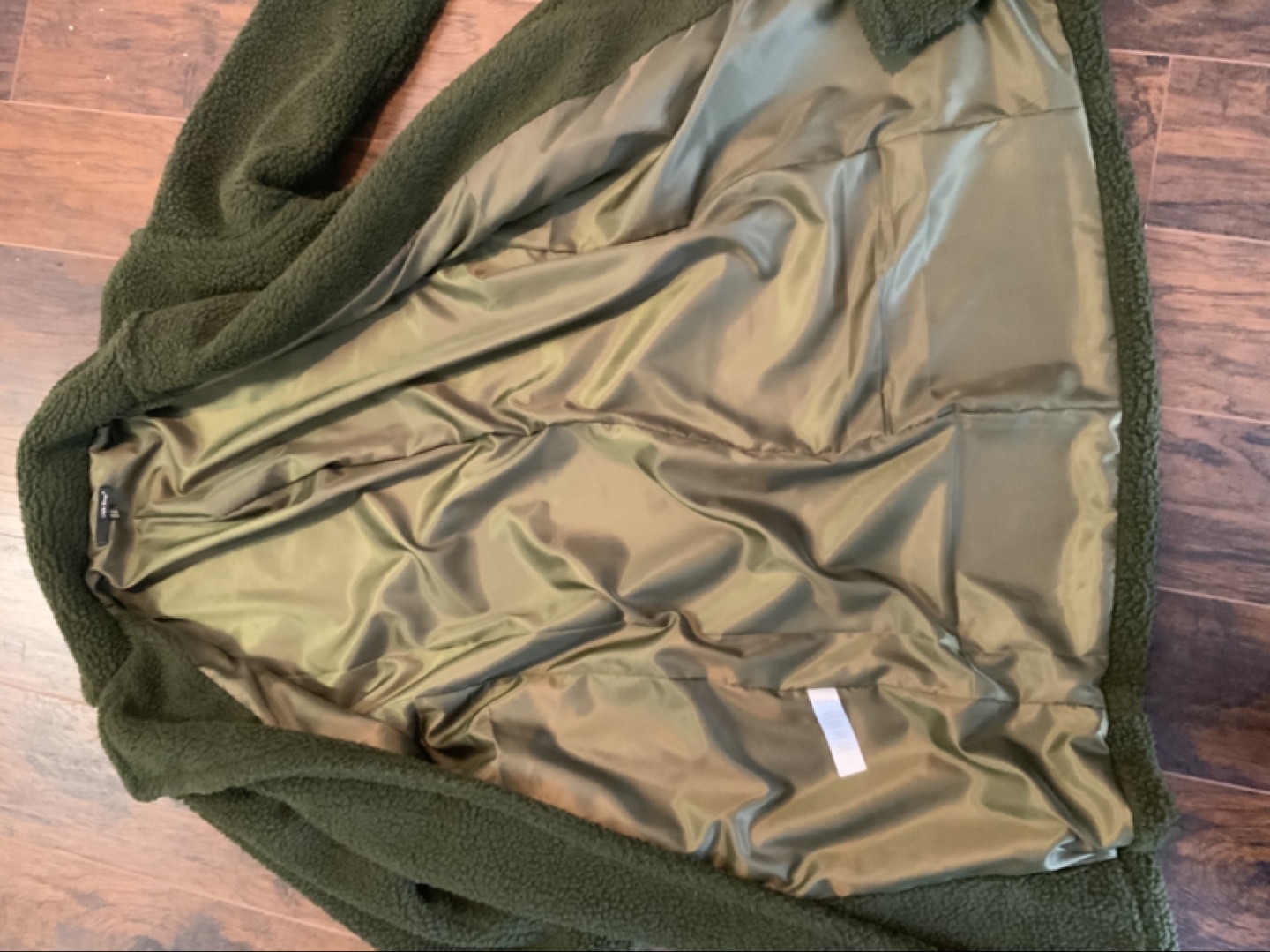 Lining Olive Green Teddy Coat - photo 2