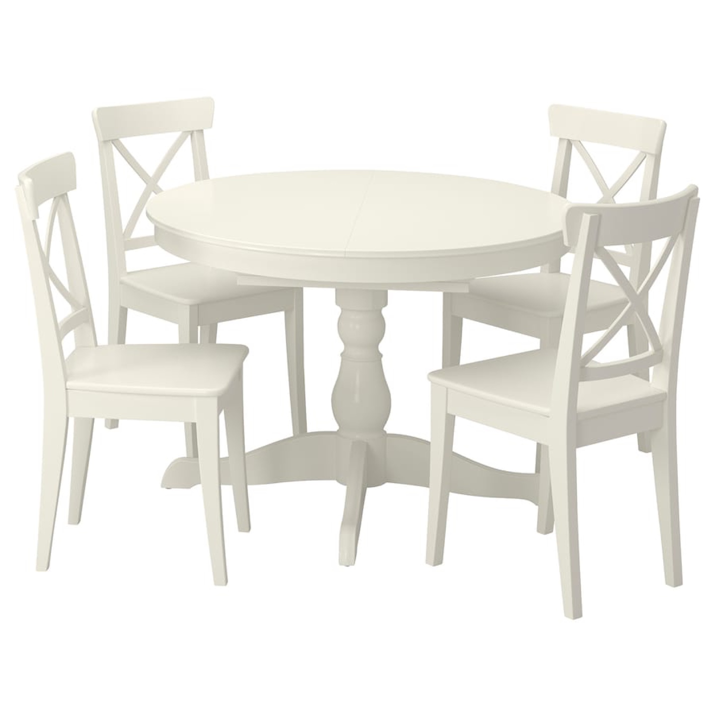 IKEA Ingatorp White Extending Dining Table & 6 Chairs - photo 4