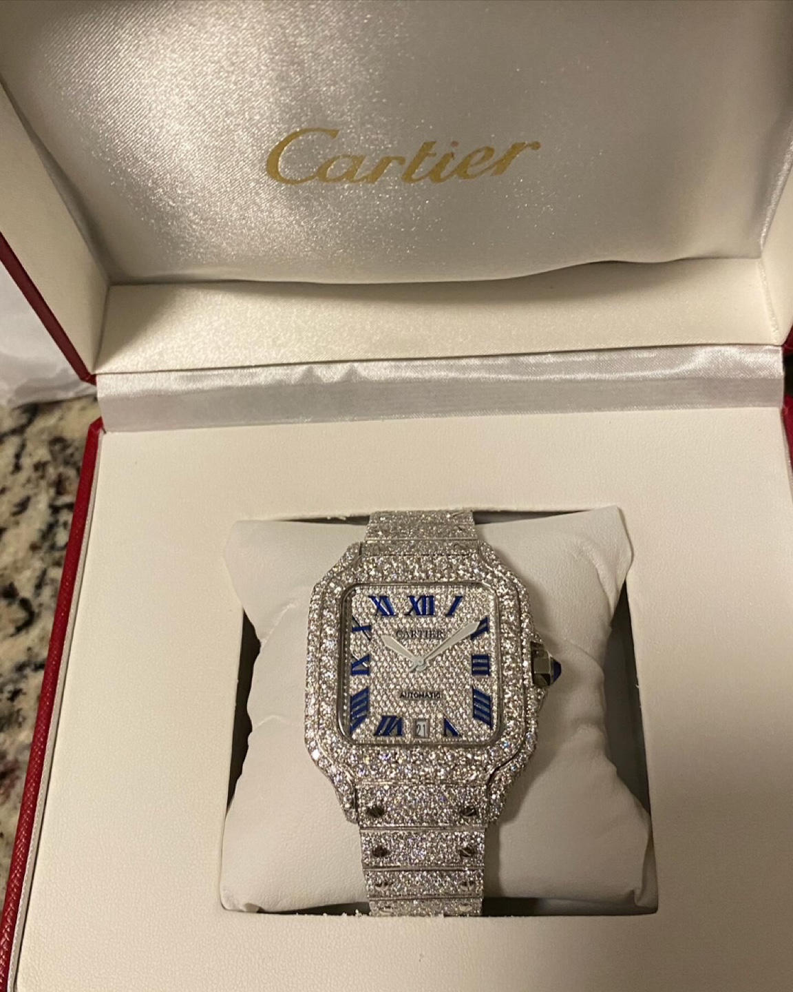 Cartier Iced Out Santos Watch