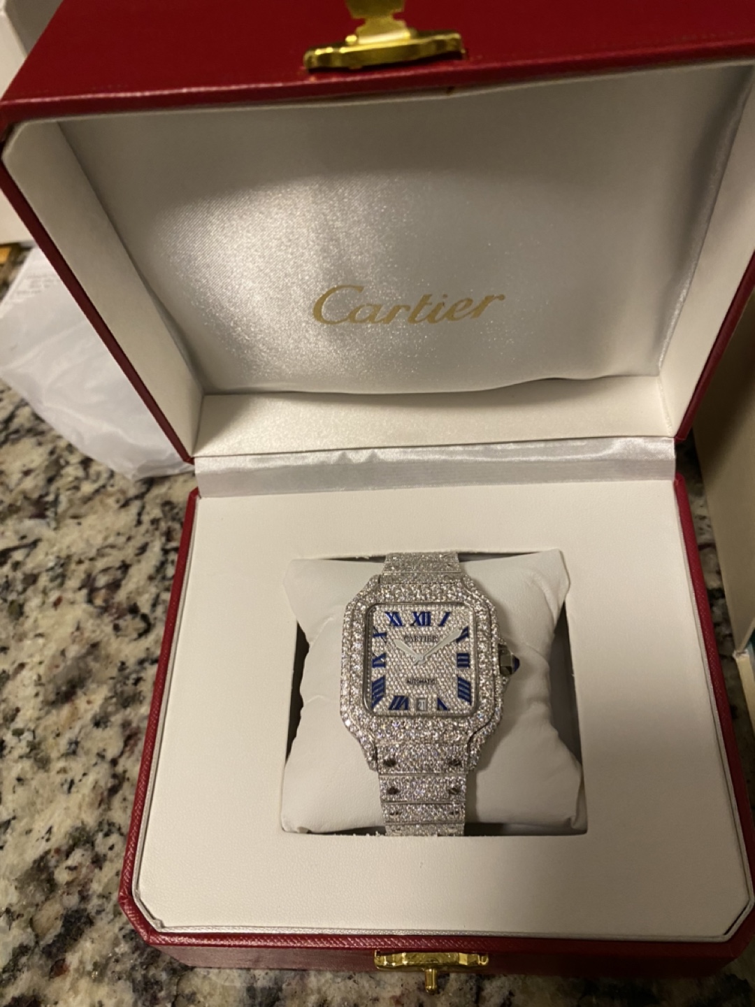 Cartier Iced Out Santos Watch - photo 3