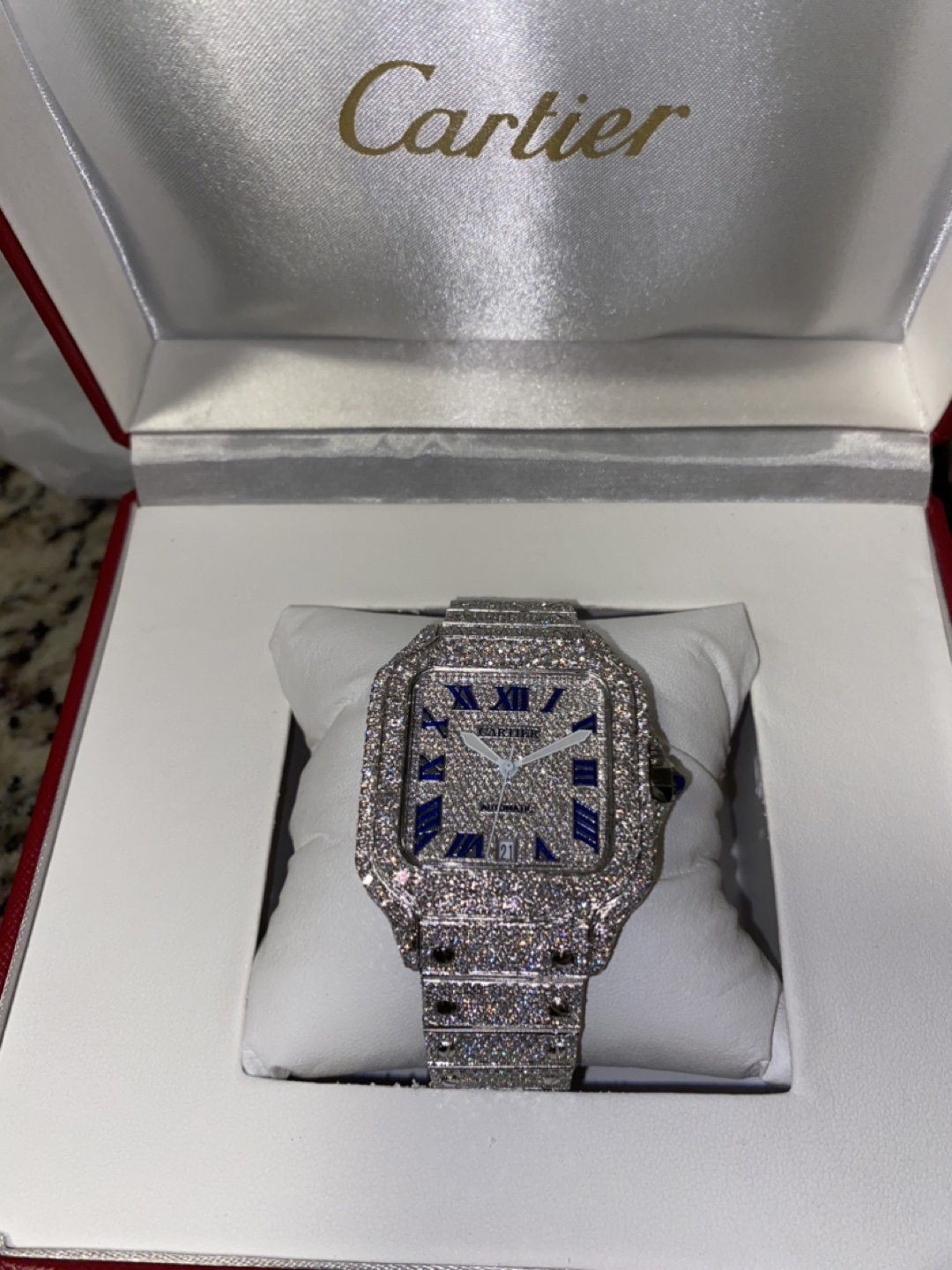 Cartier Iced Out Santos Watch - photo 2