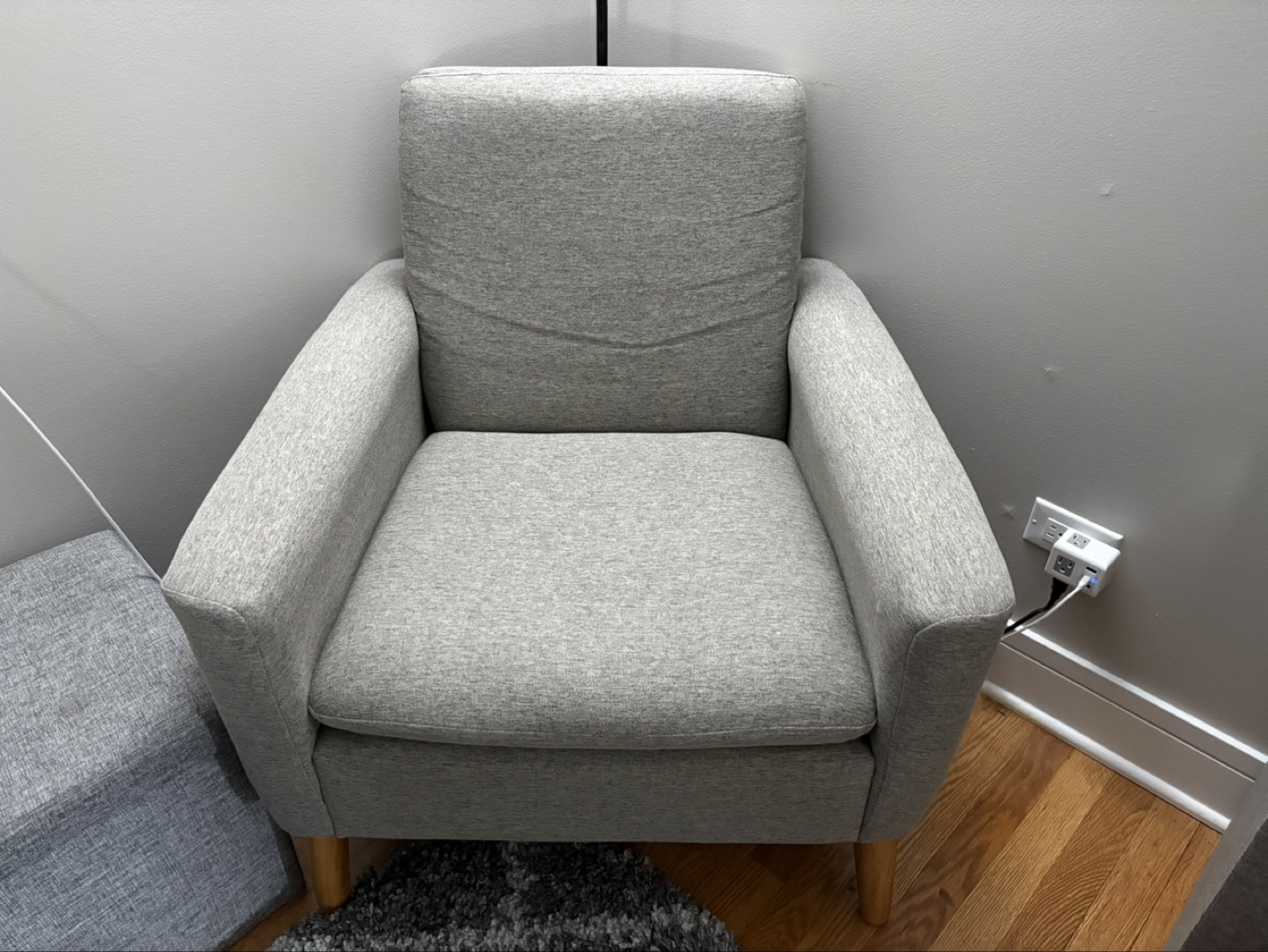 Grey Fabric Accent Chair