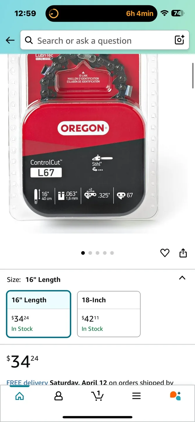 Oregon 16” Chainsaw Chain, Fits Stihl image indicator(3)