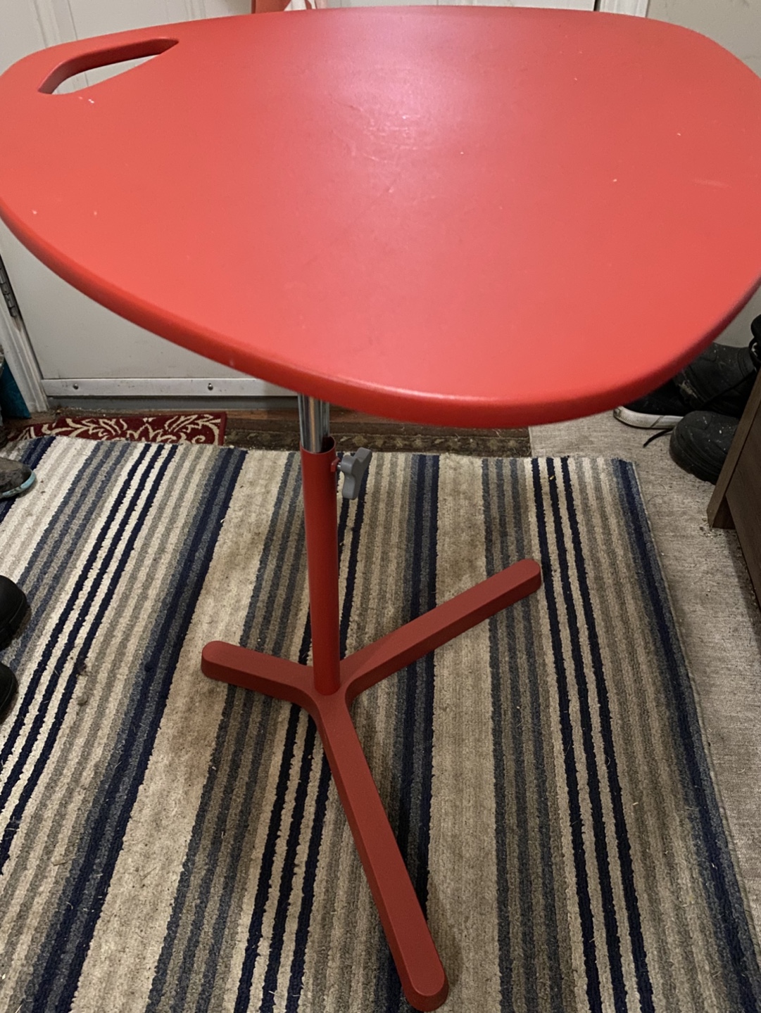 Red Adjustable Height Table