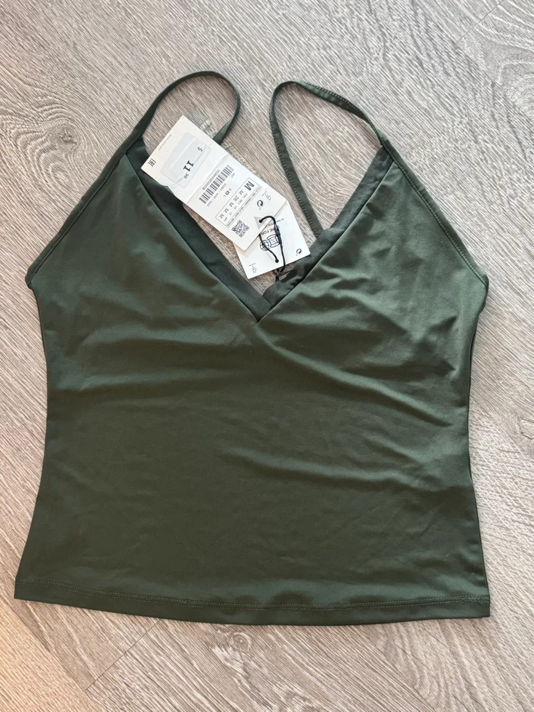 Zara Olive Green Tank Top and Floral Print Shorts Set image indicator(3)