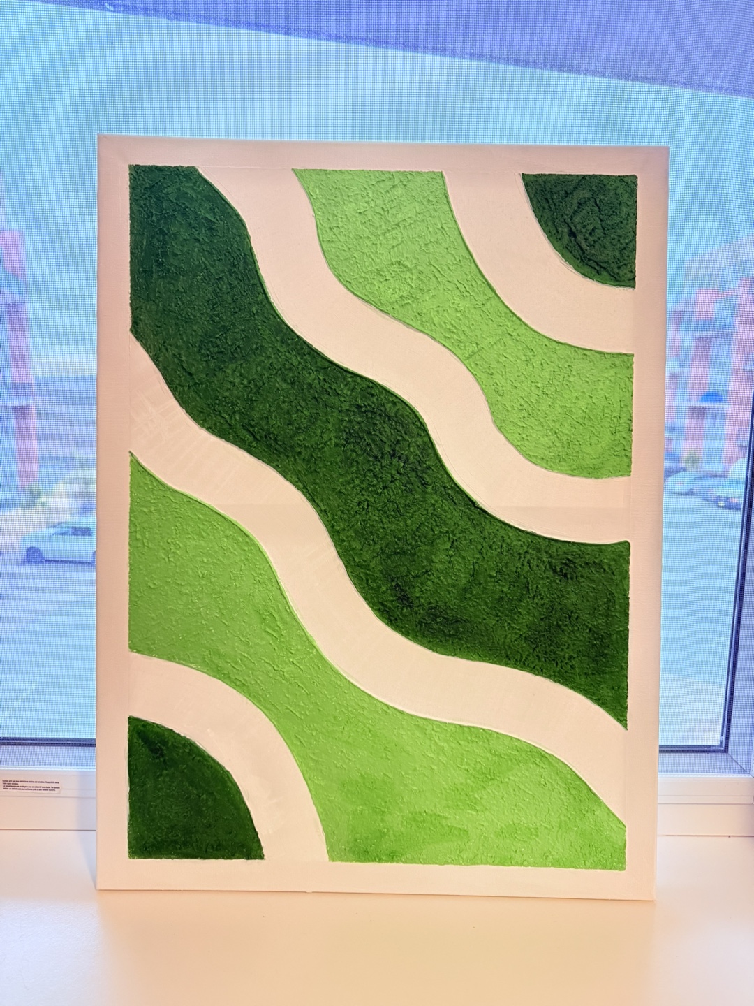 Abstract Green Wave Canvas Wall Art hand painted - photo 5