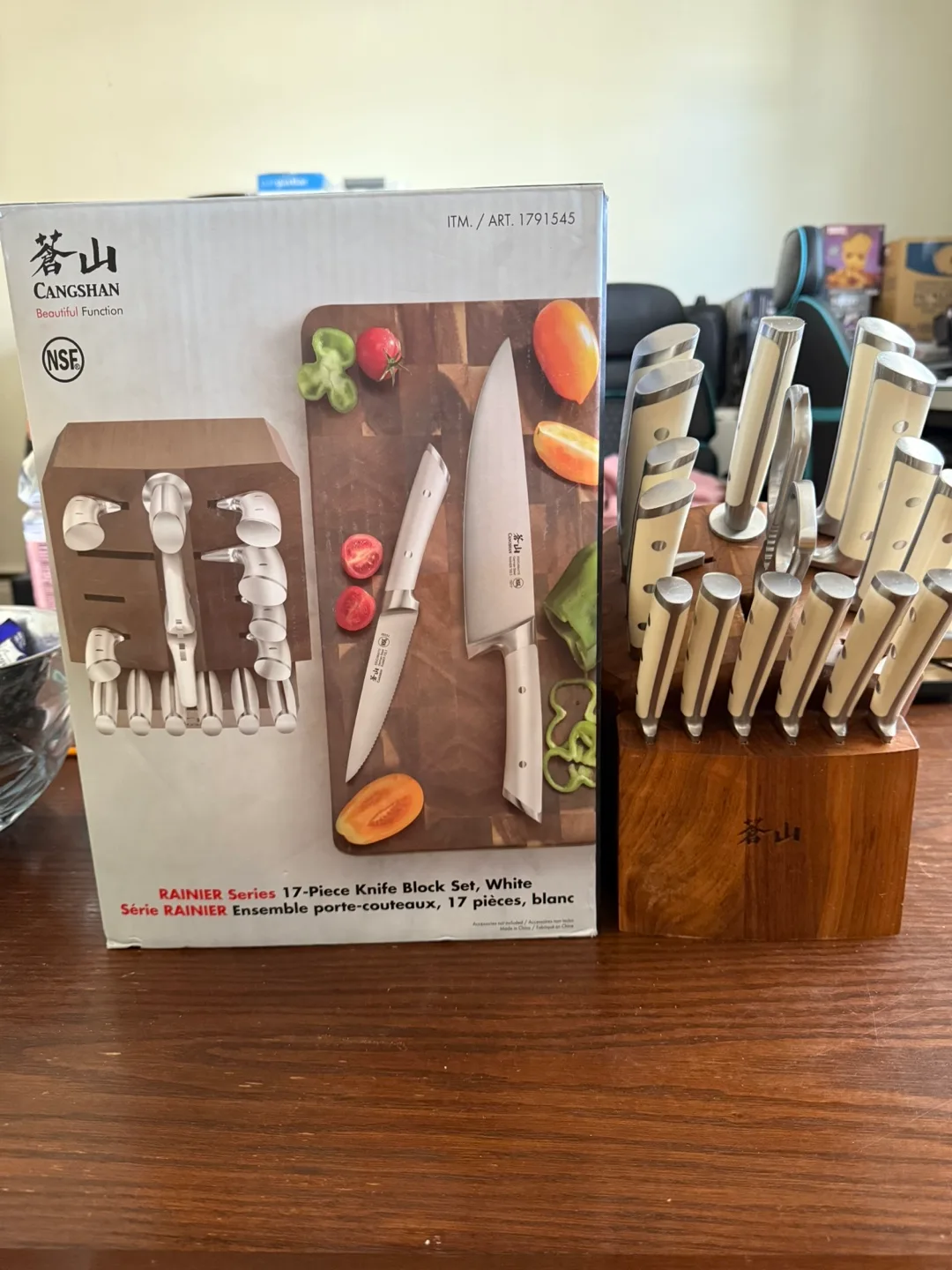 17-Piece Cangshan Rainier Knife Block Set - White thumbnail
