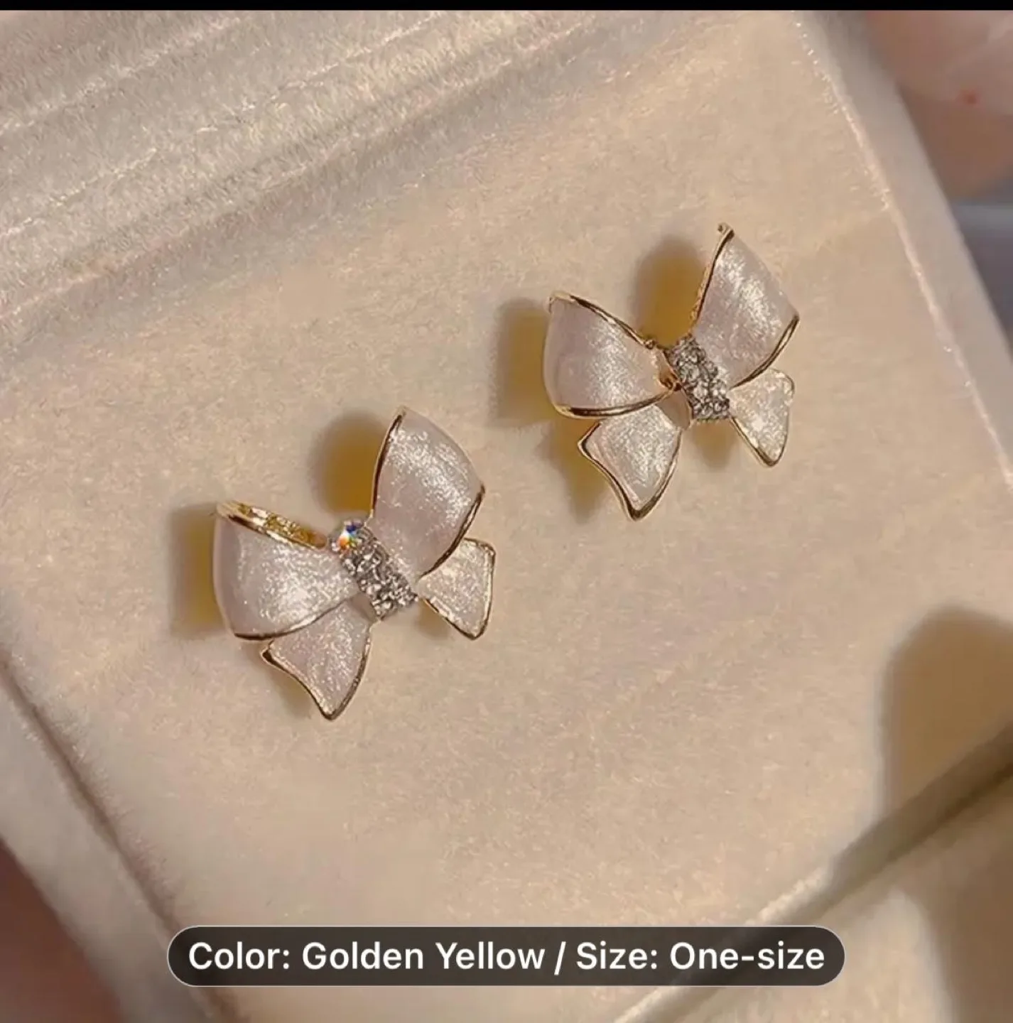 Adorable Gold Bow Earrings thumbnail