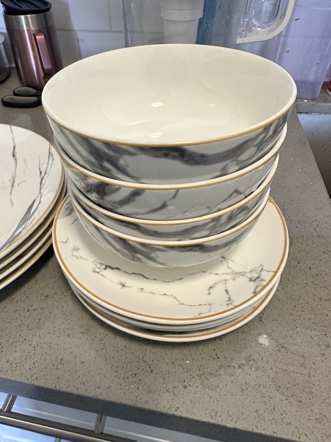 Mainstay Elegant Marble Dinnerware Set - photo 3