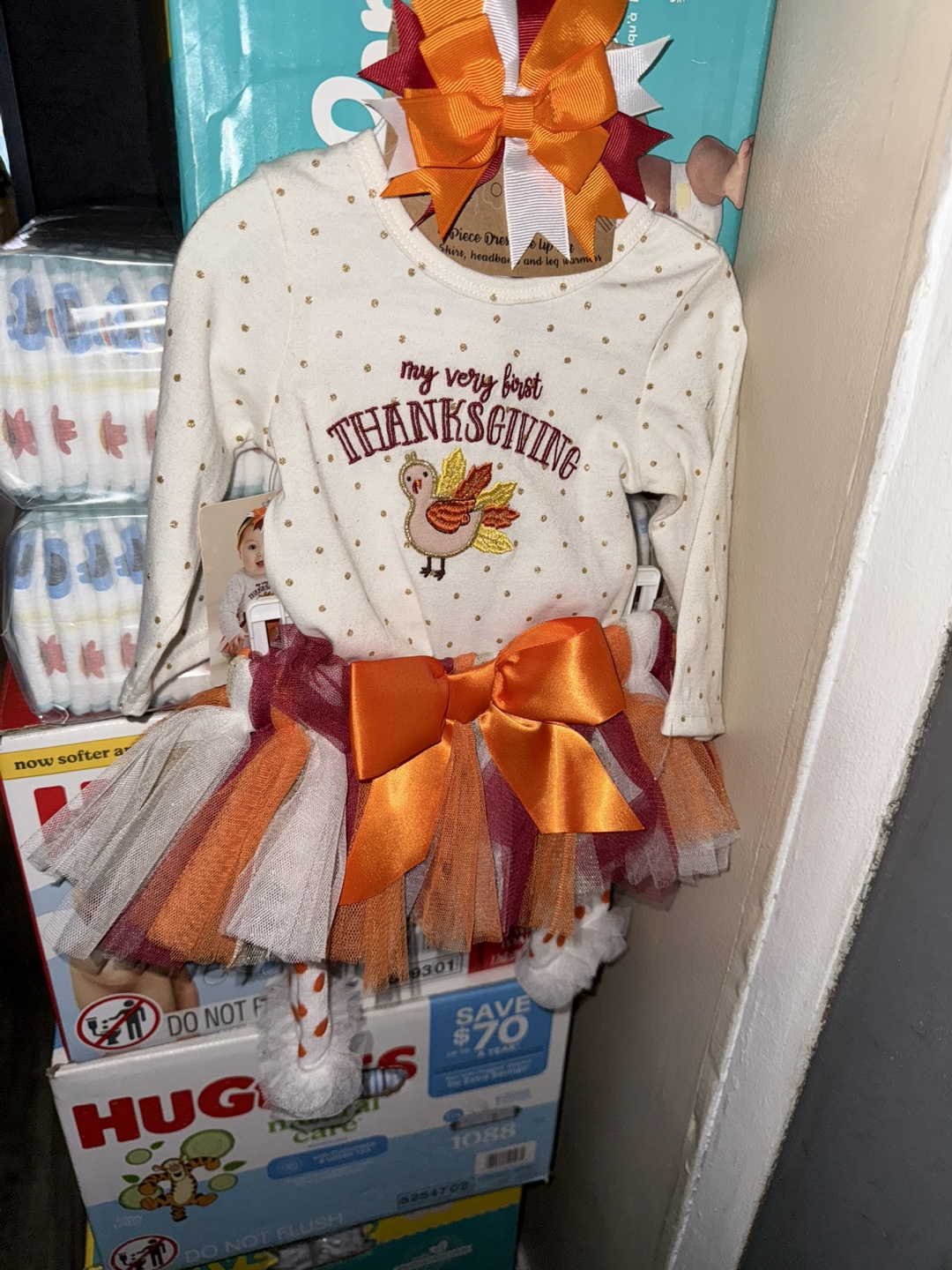 Baby Girl's First Thanksgiving Outfit