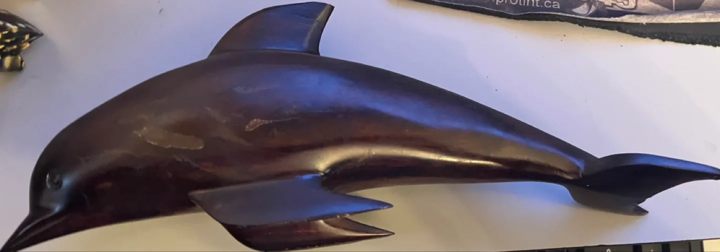 Hand-carved Wooden Dolphin Figurine image indicator(2)