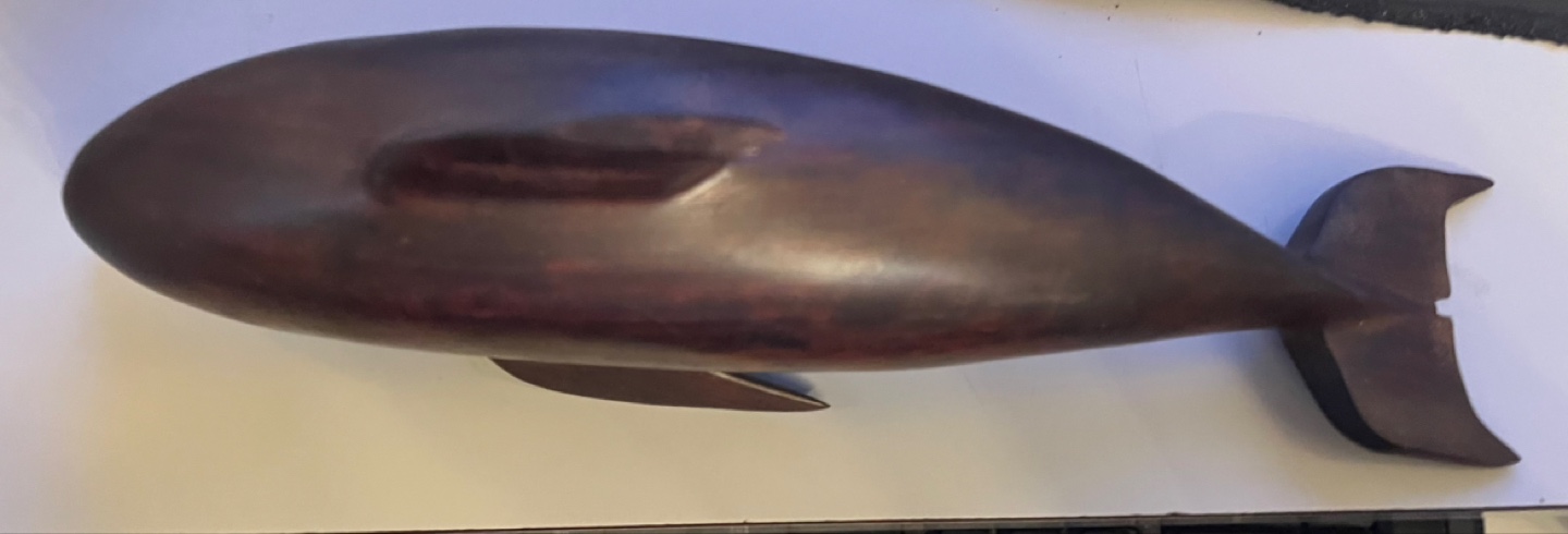 Hand-carved Wooden Dolphin Figurine