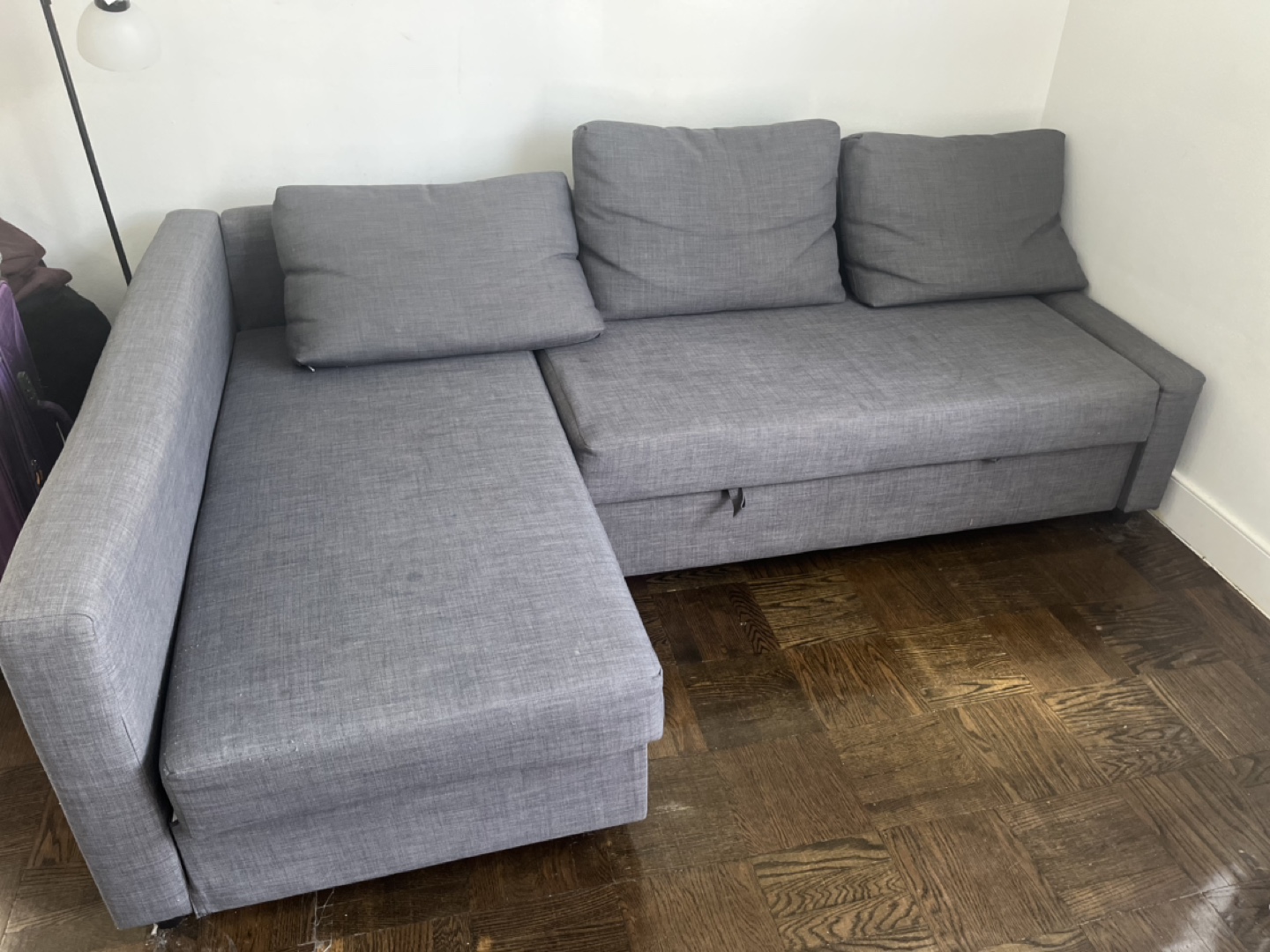 IKEA FRIHETEN Corner Sofa-Bed with Storage - Dark Grey