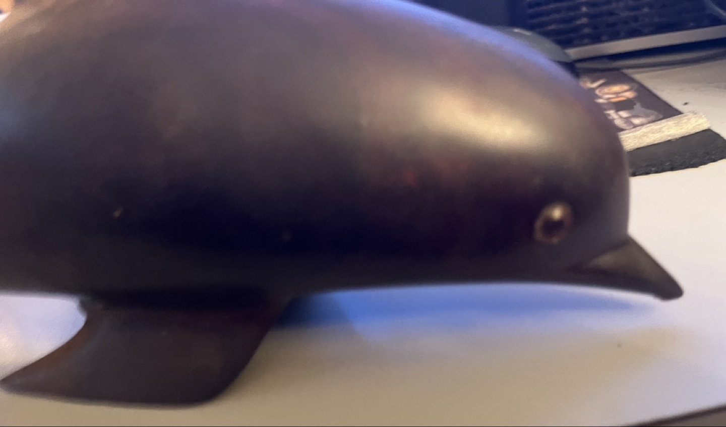 Hand-carved Wooden Dolphin Figurine - photo 3