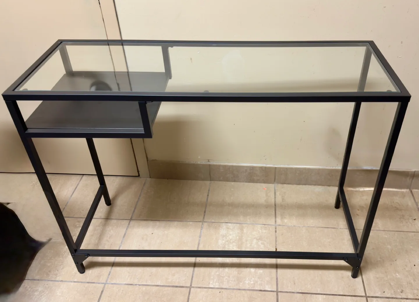 Glass-Top Console Table with Metal Frame thumbnail