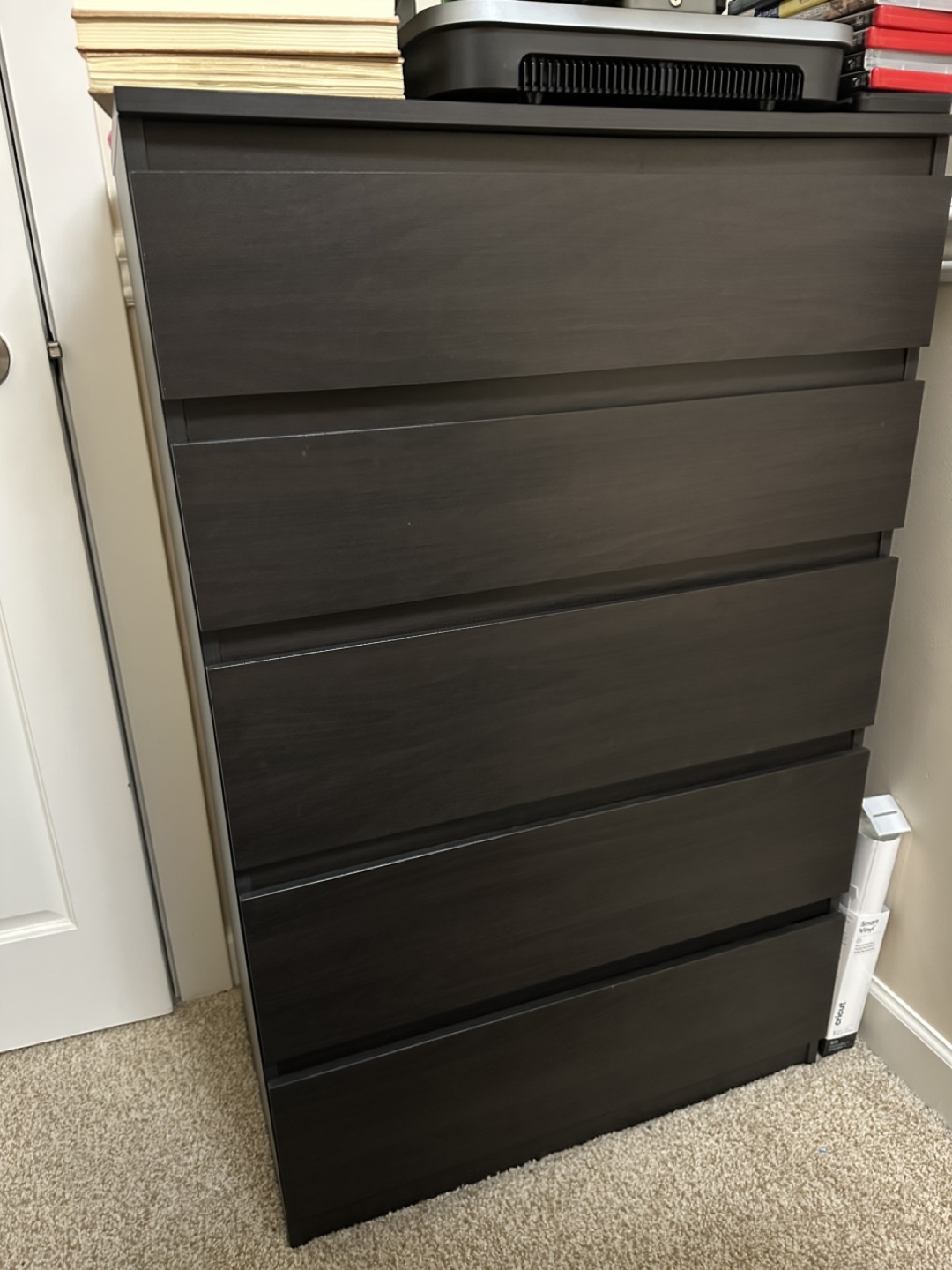 IKEA MALM Five-Drawer Chest - Dark Brown