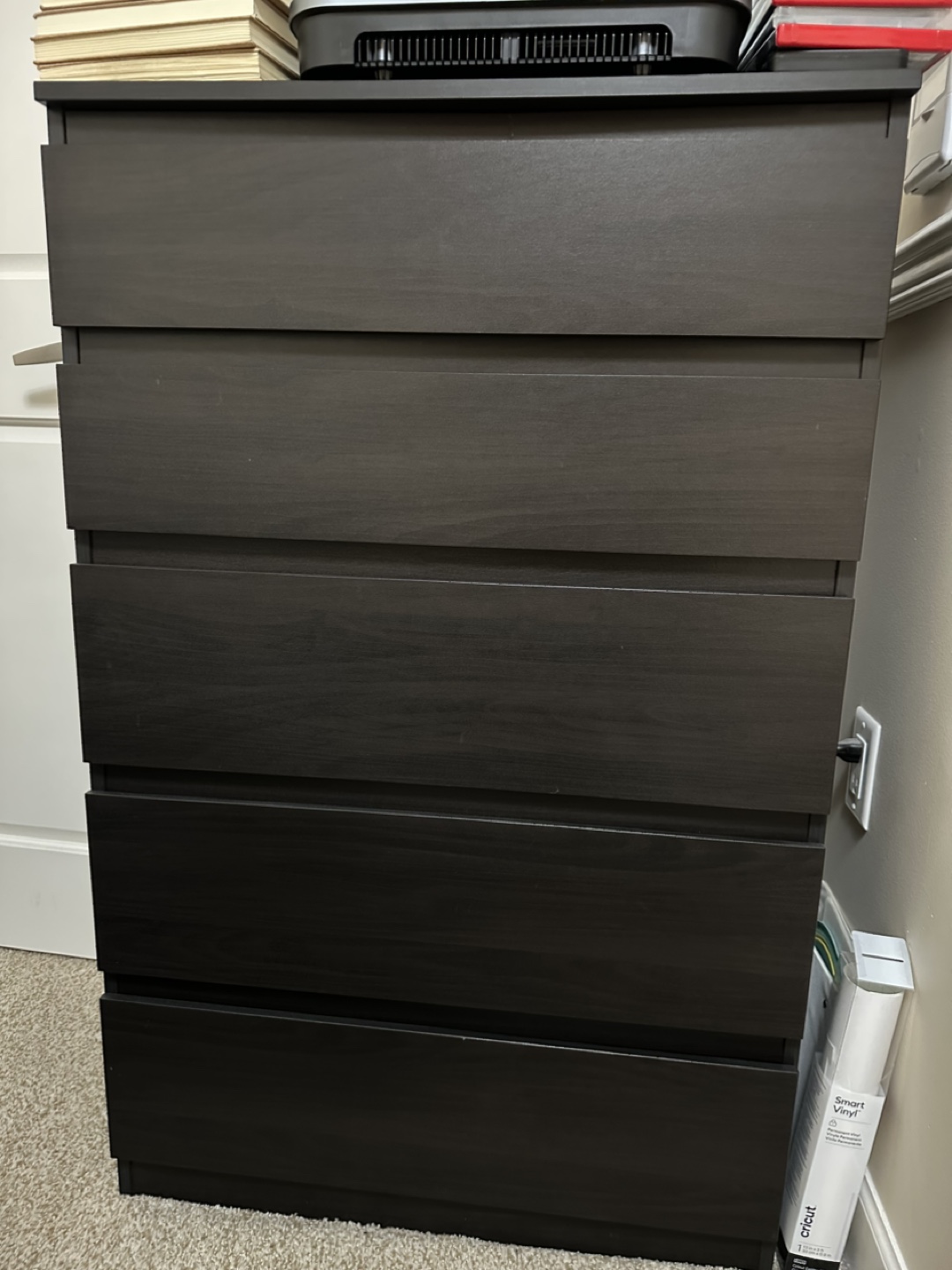 IKEA MALM Five-Drawer Chest - Dark Brown - photo 2