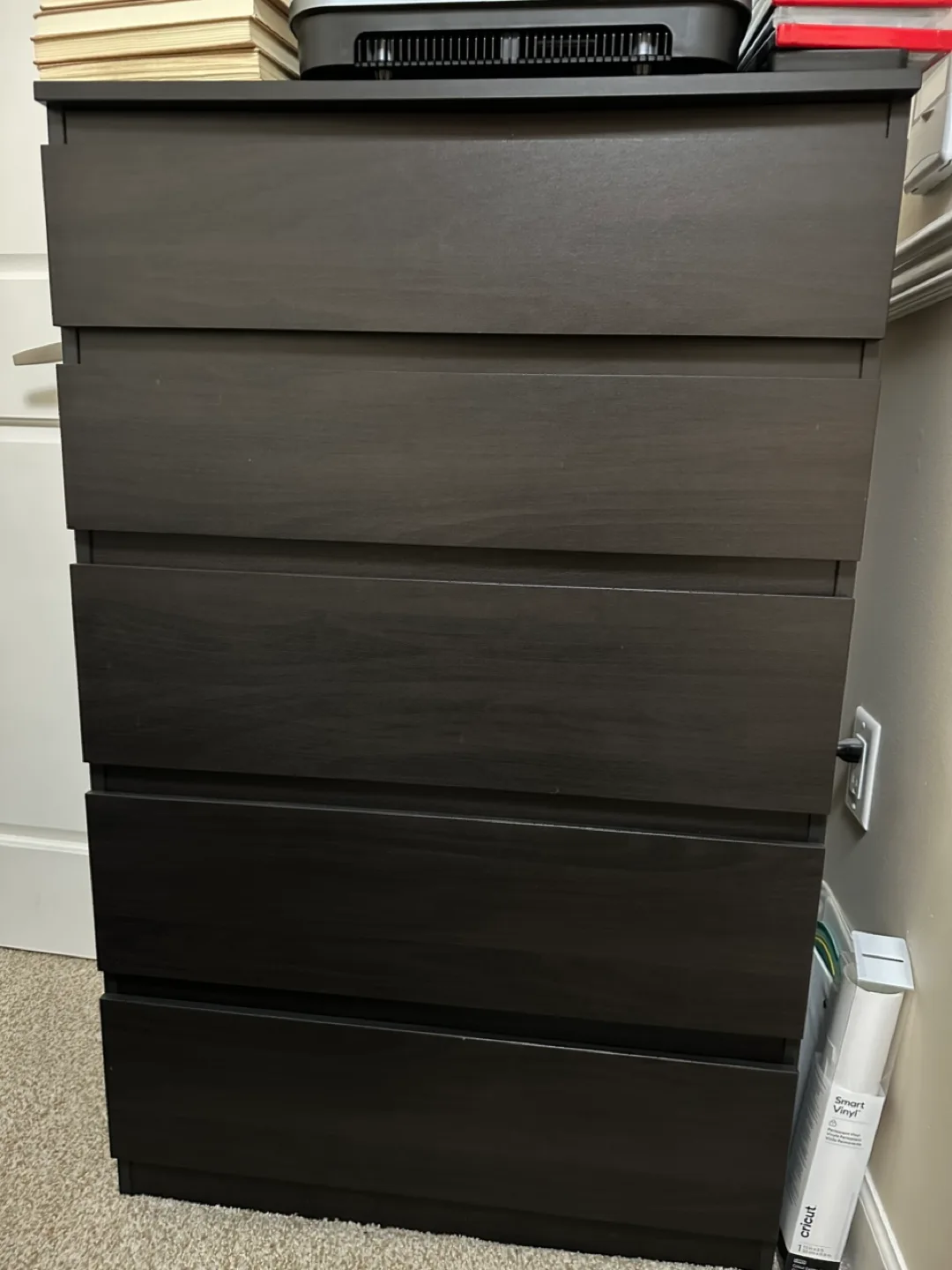 IKEA MALM Five-Drawer Chest - Dark Brown image indicator(2)