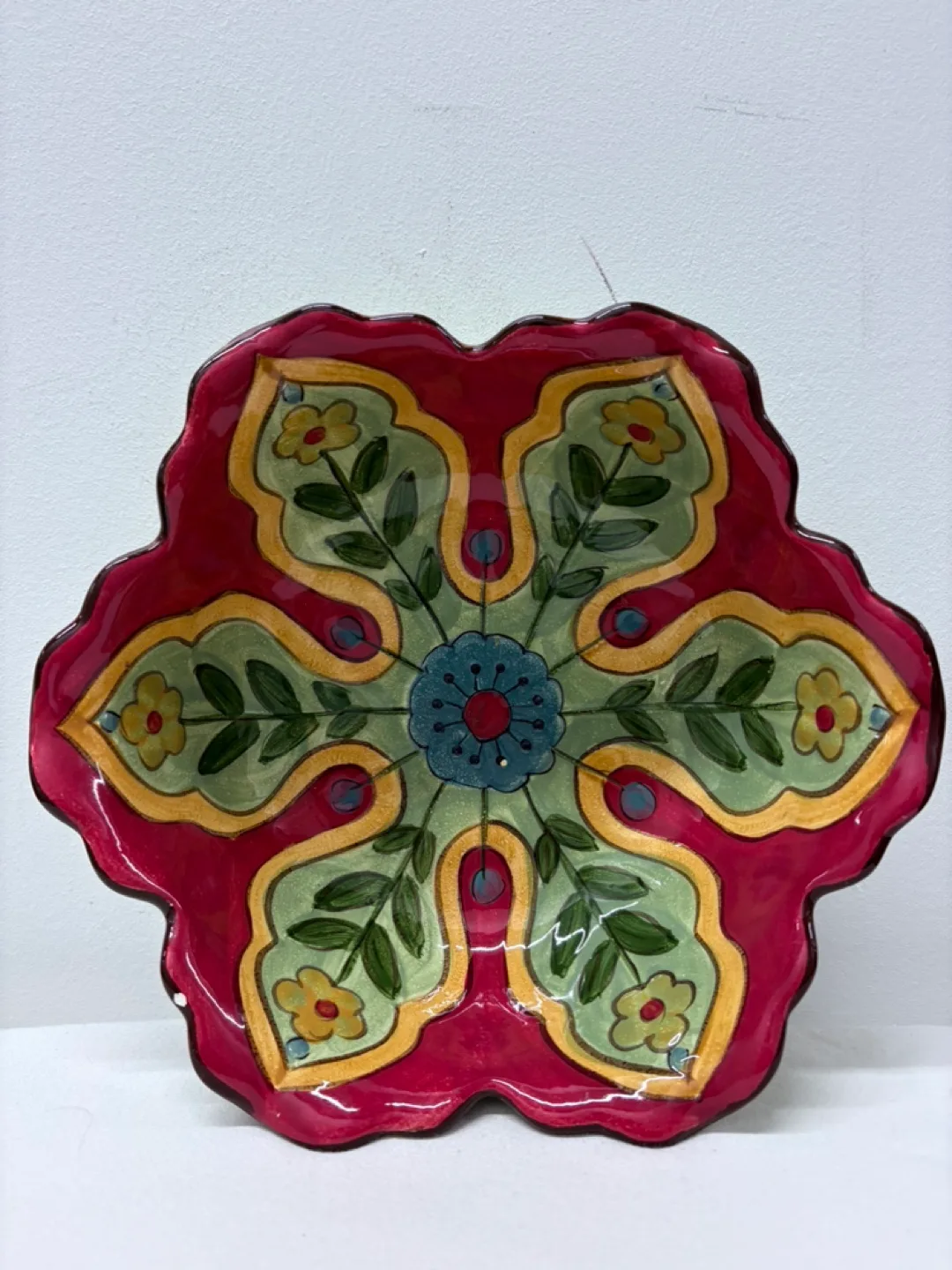 Pier 1 Imports Hand-Painted Earthenware Serving Bowl thumbnail