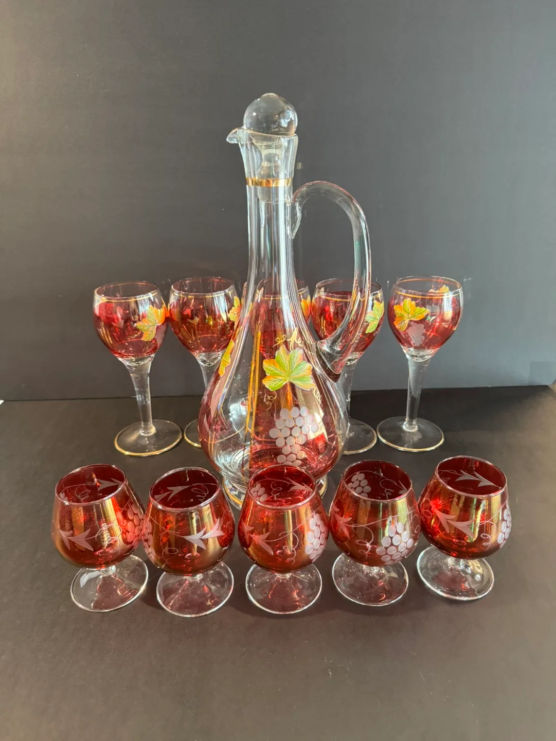 Vintage  Decanter Set with Wine and Cordial Glasses image indicator(3)