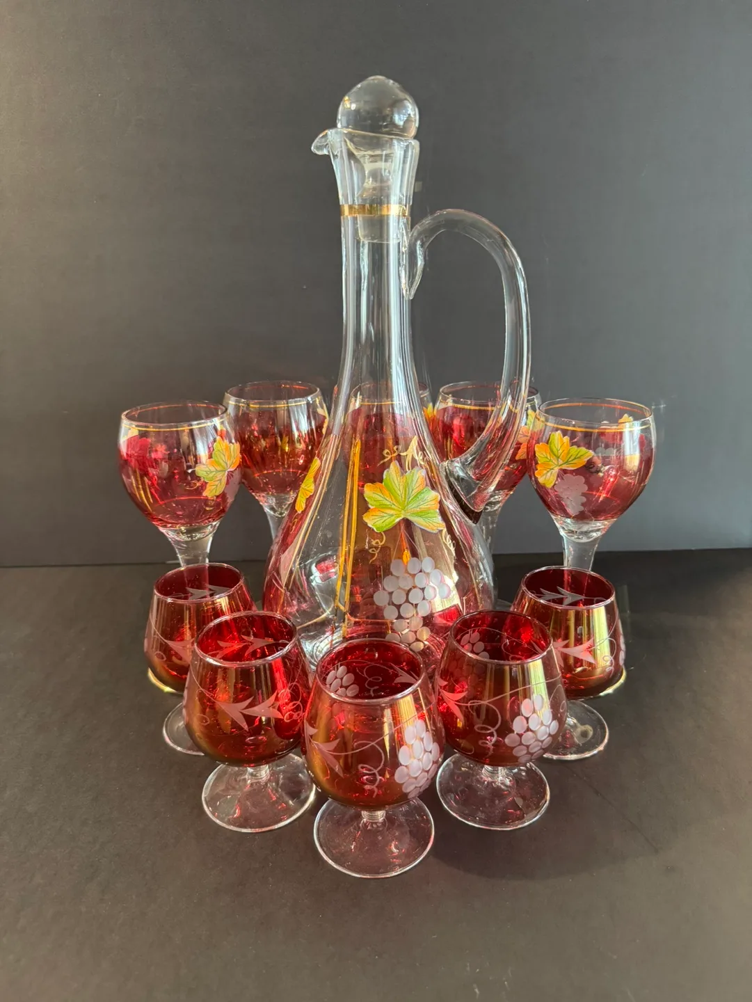 Vintage  Decanter Set with Wine and Cordial Glasses image indicator(2)