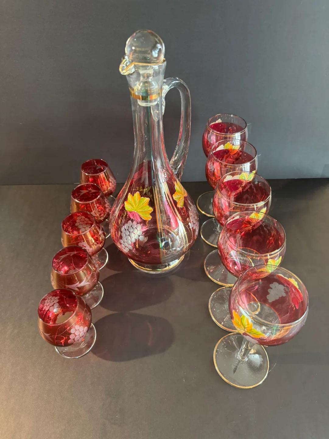 Vintage  Decanter Set with Wine and Cordial Glasses image indicator(4)