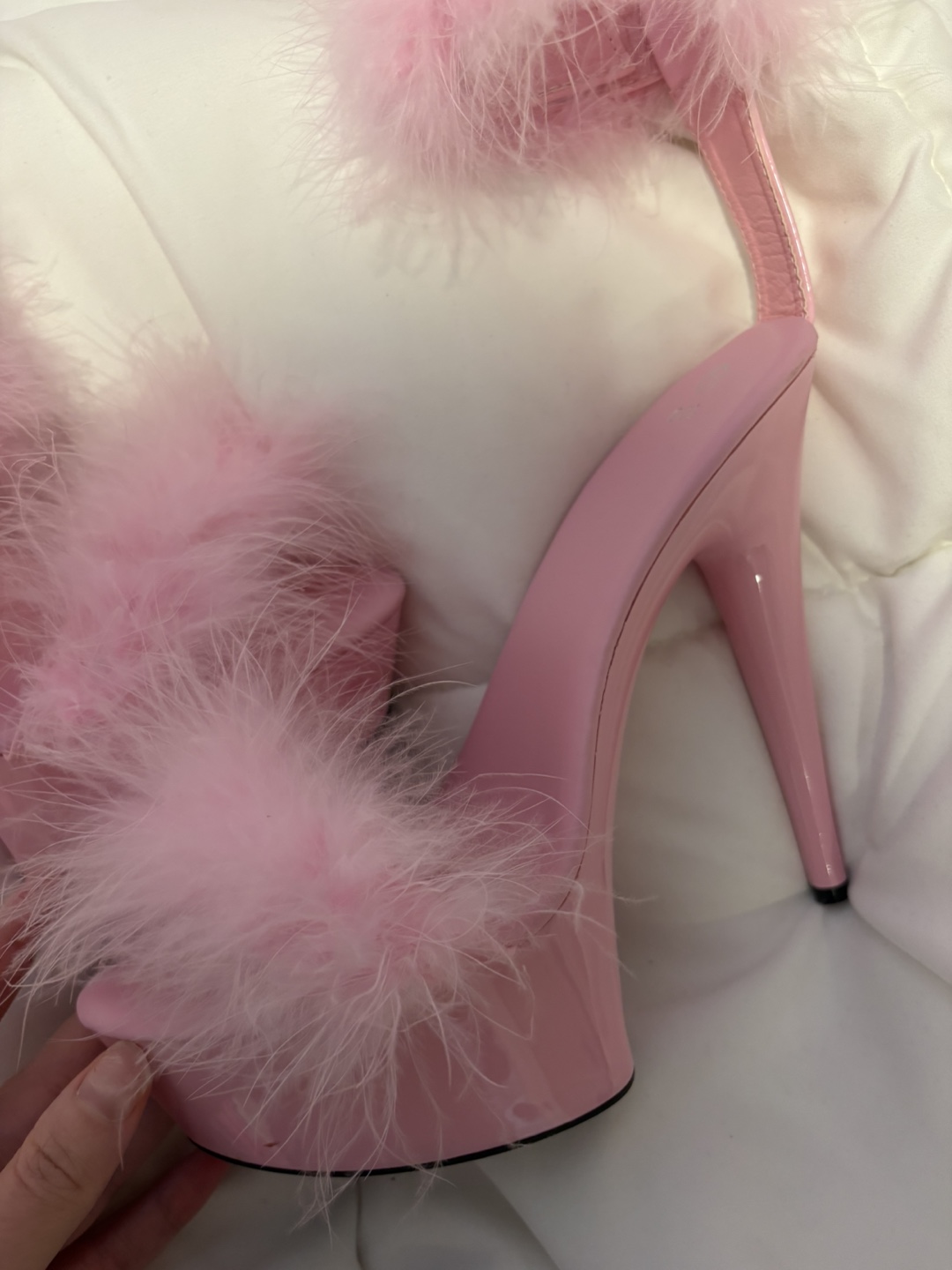Pink Fluffy Platform Heels - photo 2