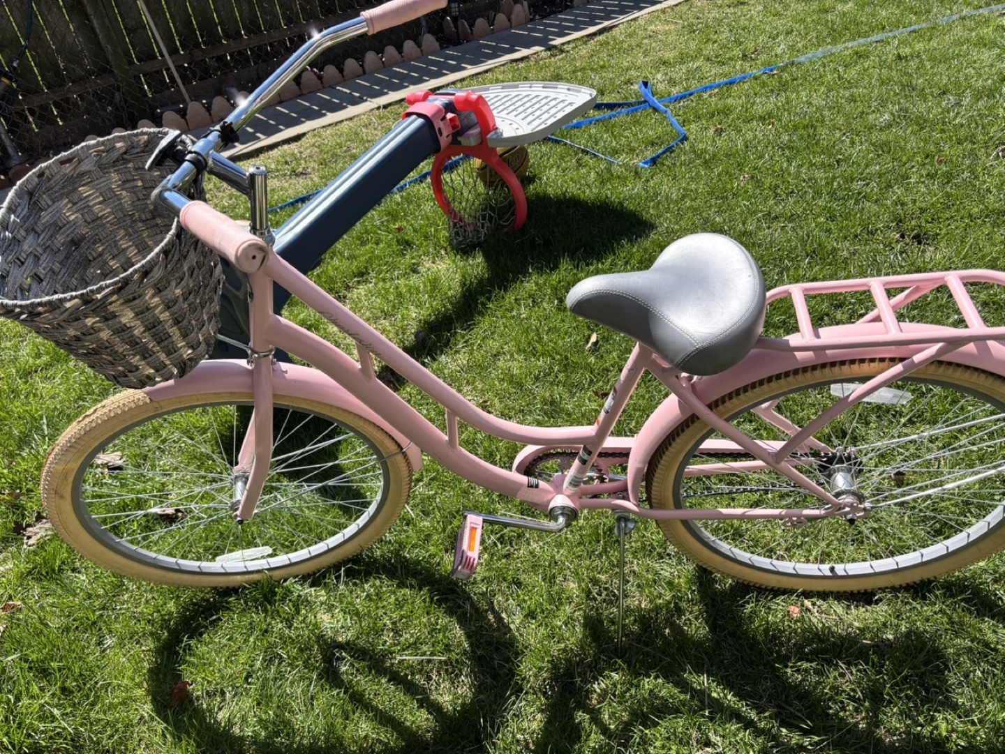 Pink Women's Cruiser Bike with Basket
