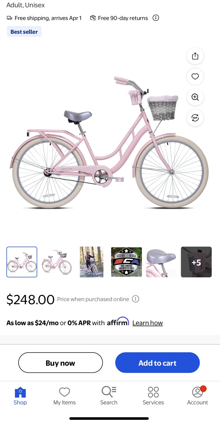 Pink Women's Cruiser Bike with Basket - photo 4