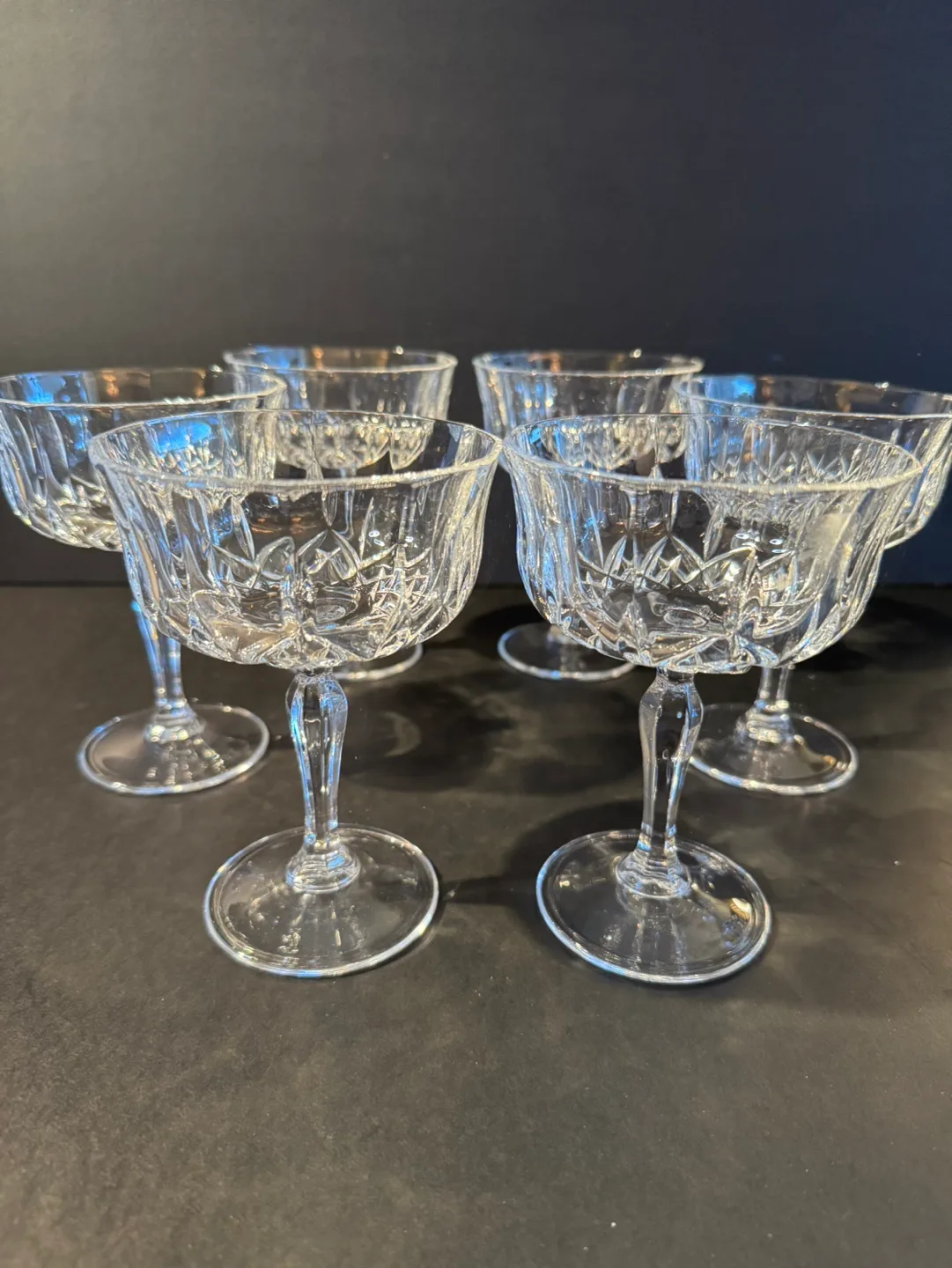 Set of Six Crystal Champagne Coupes image indicator(3)