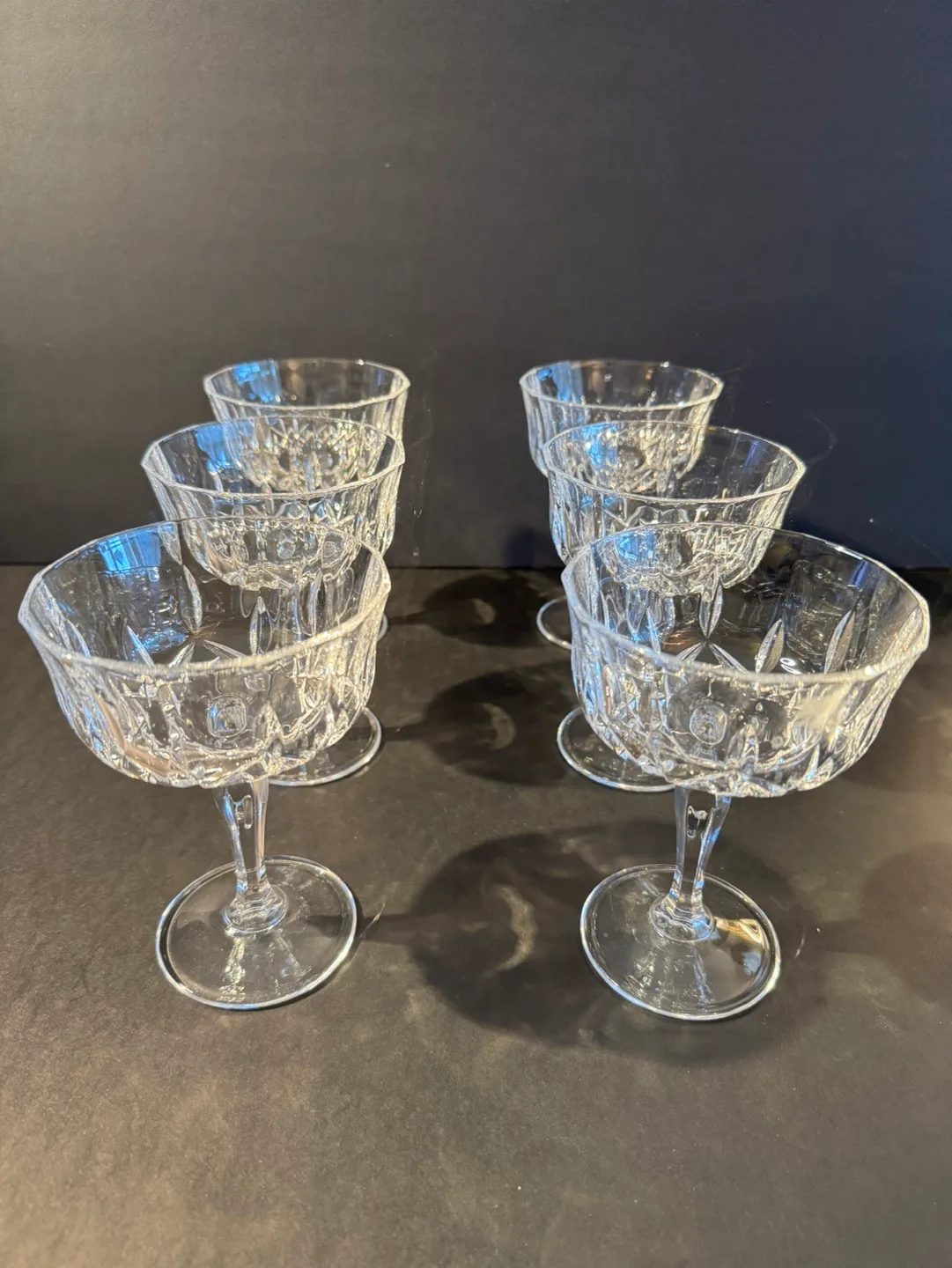 Set of Six Crystal Champagne Coupes image indicator(4)
