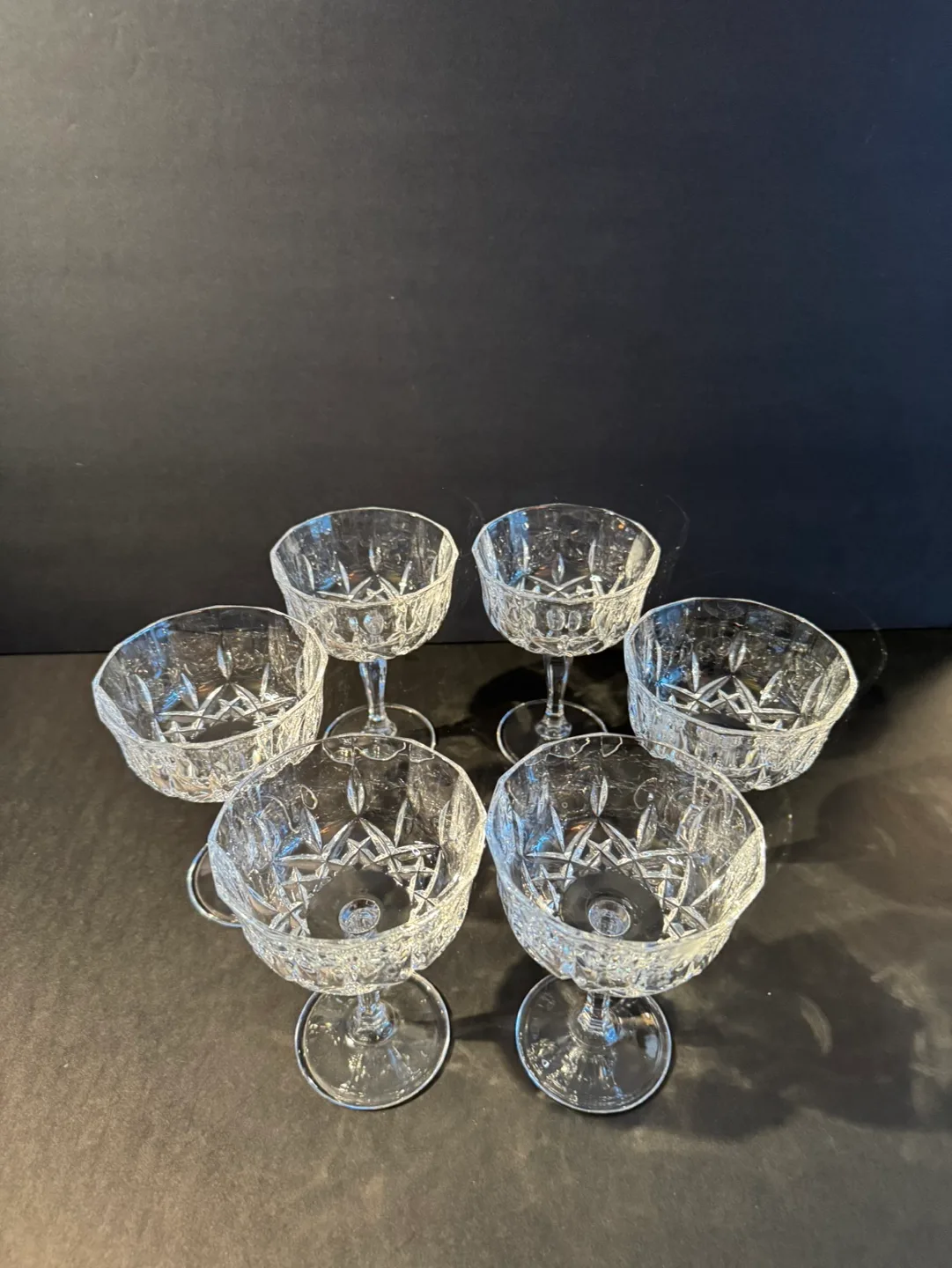 Set of Six Crystal Champagne Coupes image indicator(2)